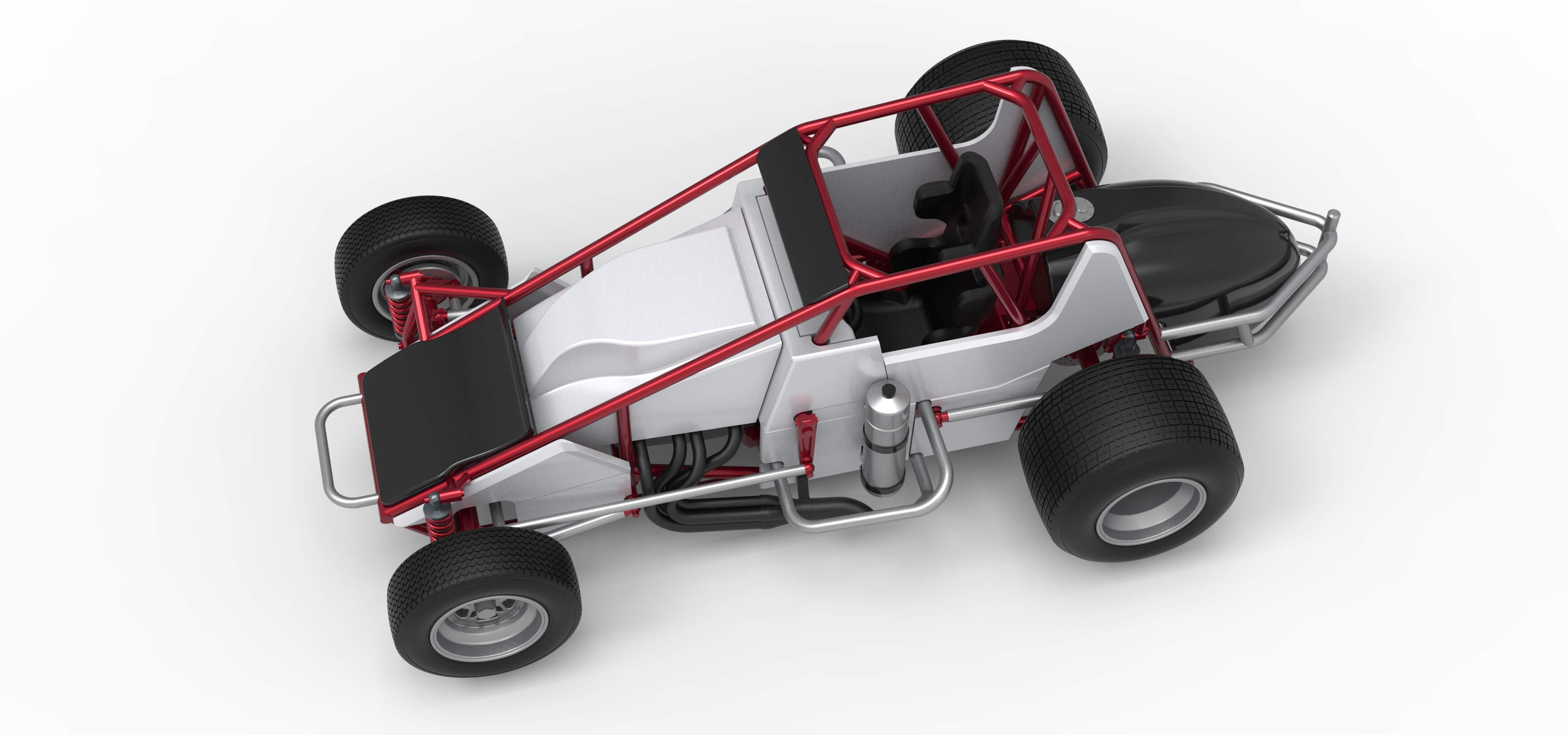 Dirt Silver Crown Car Scale 1:25 3D Model