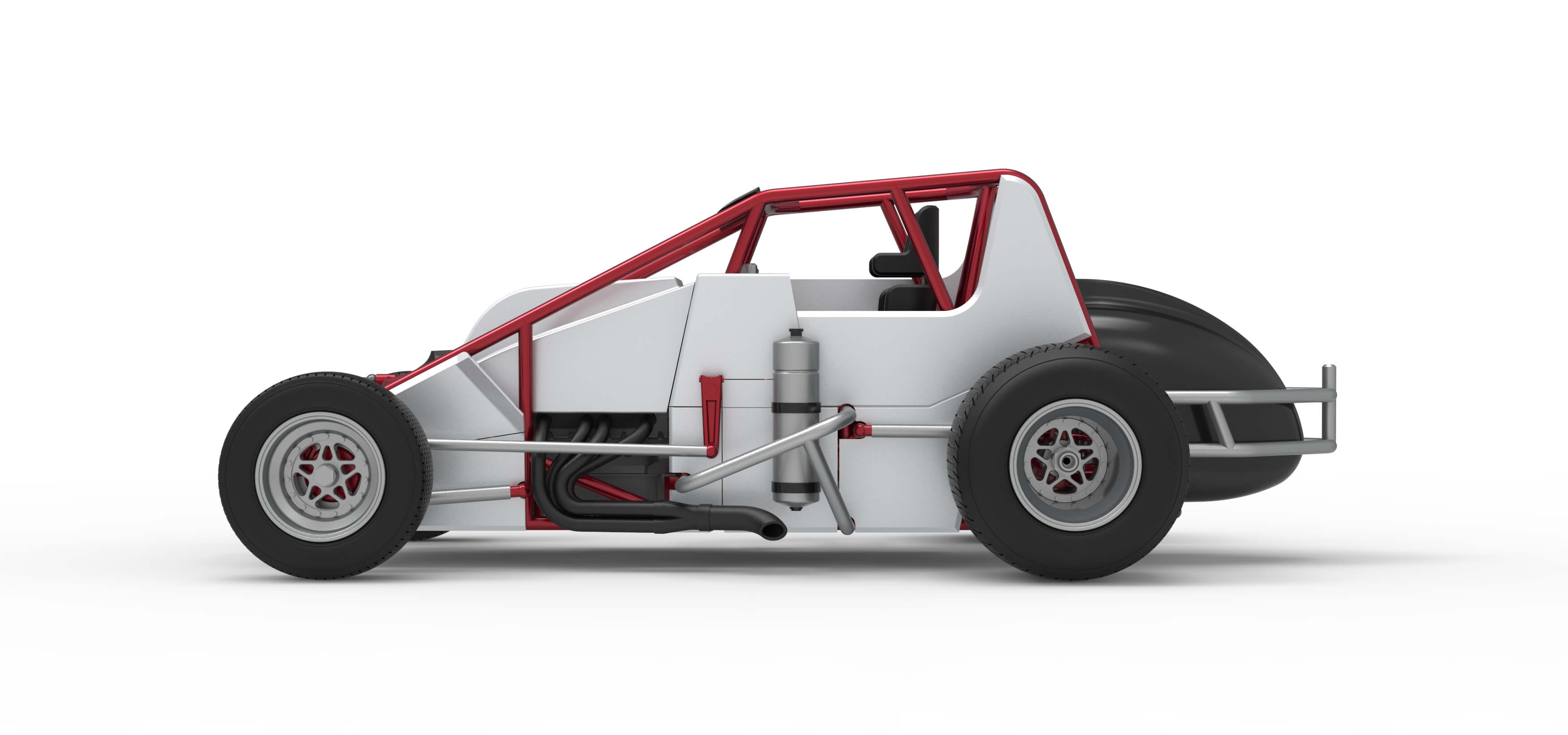 Dirt Silver Crown Car Scale 1:25 3D Model