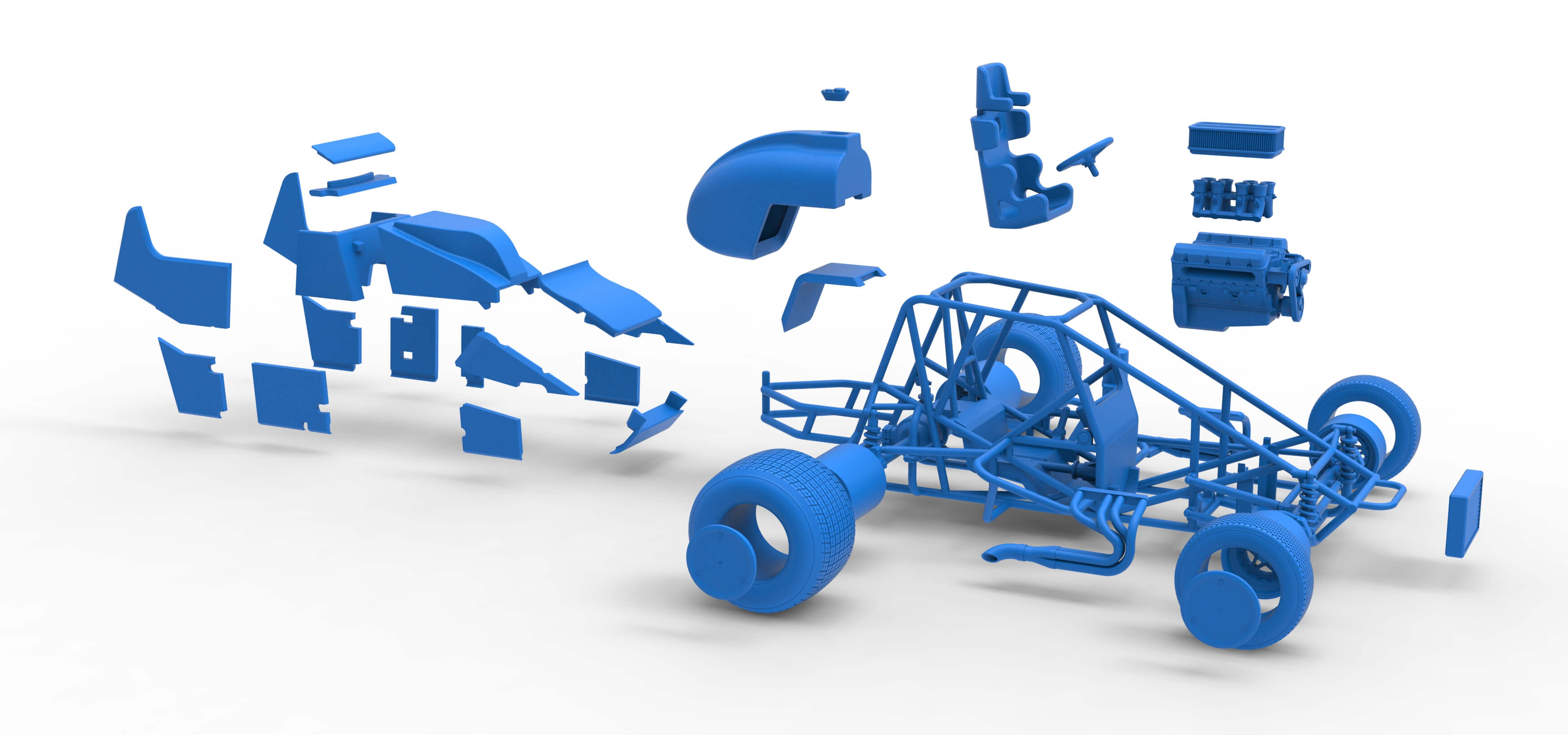 Dirt Silver Crown Car Scale 1:25 3D Model