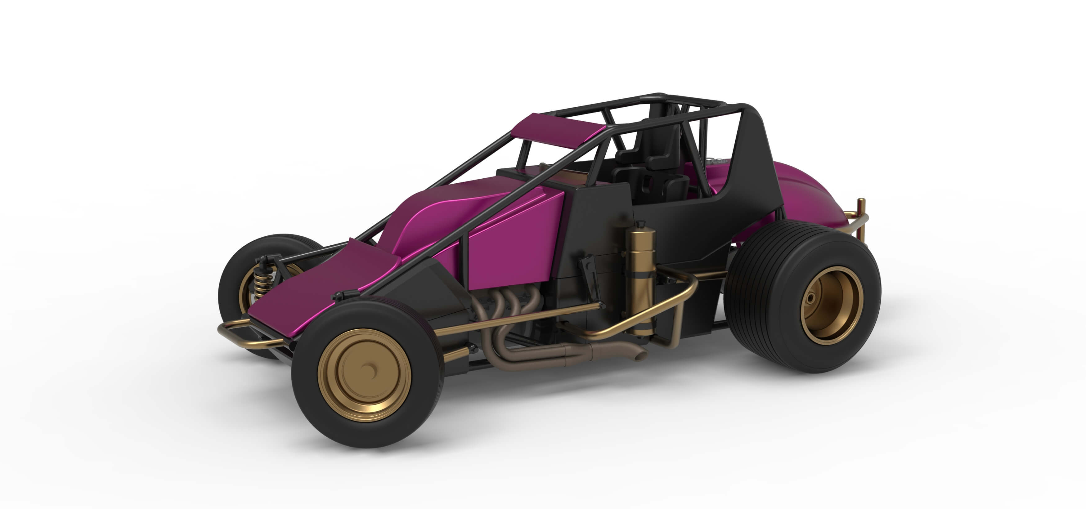 Dirt Silver Crown Car While Turning Scale 1:25 3D Model