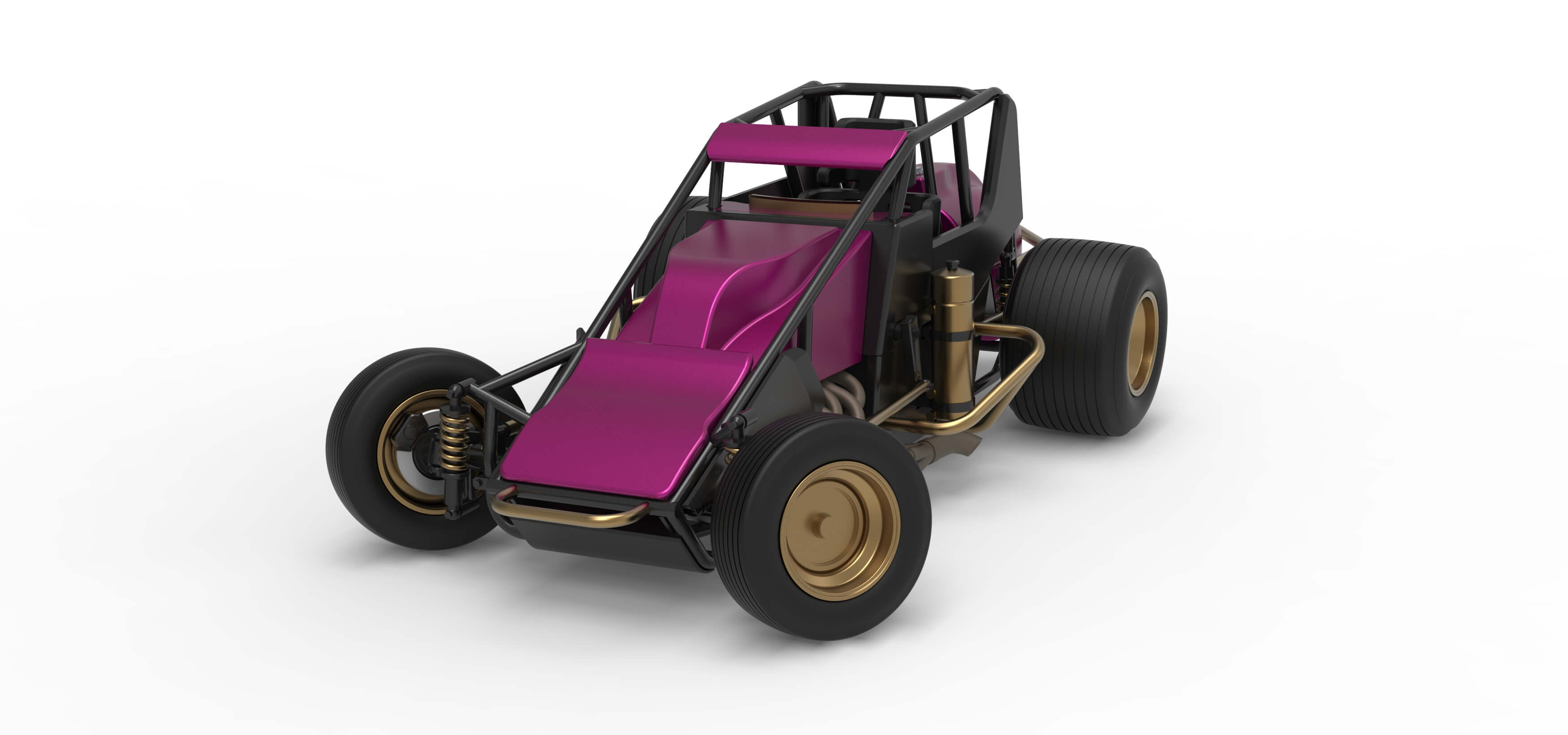 Dirt Silver Crown Car While Turning Scale 1:25 3D Model