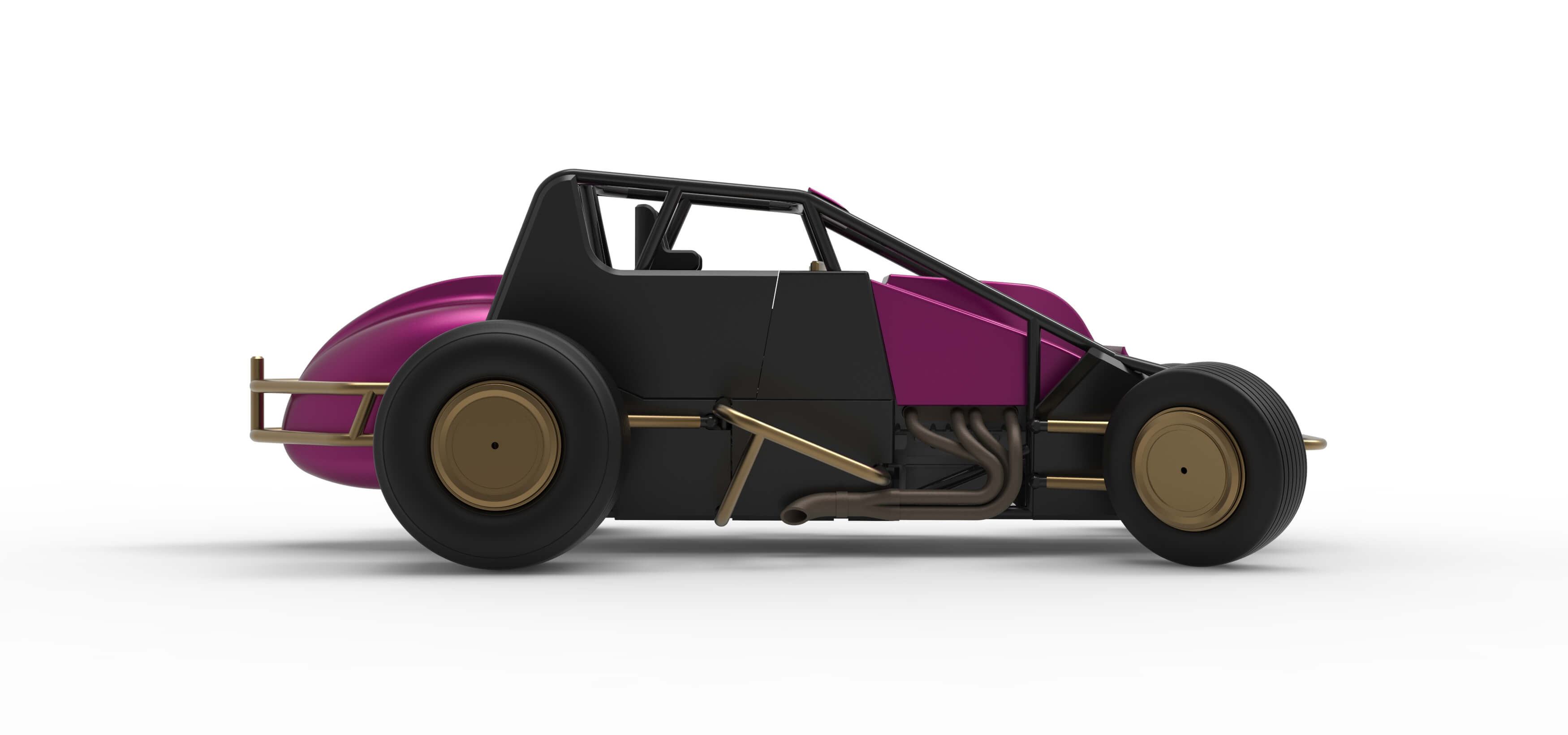 Dirt Silver Crown Car While Turning Scale 1:25 3D Model