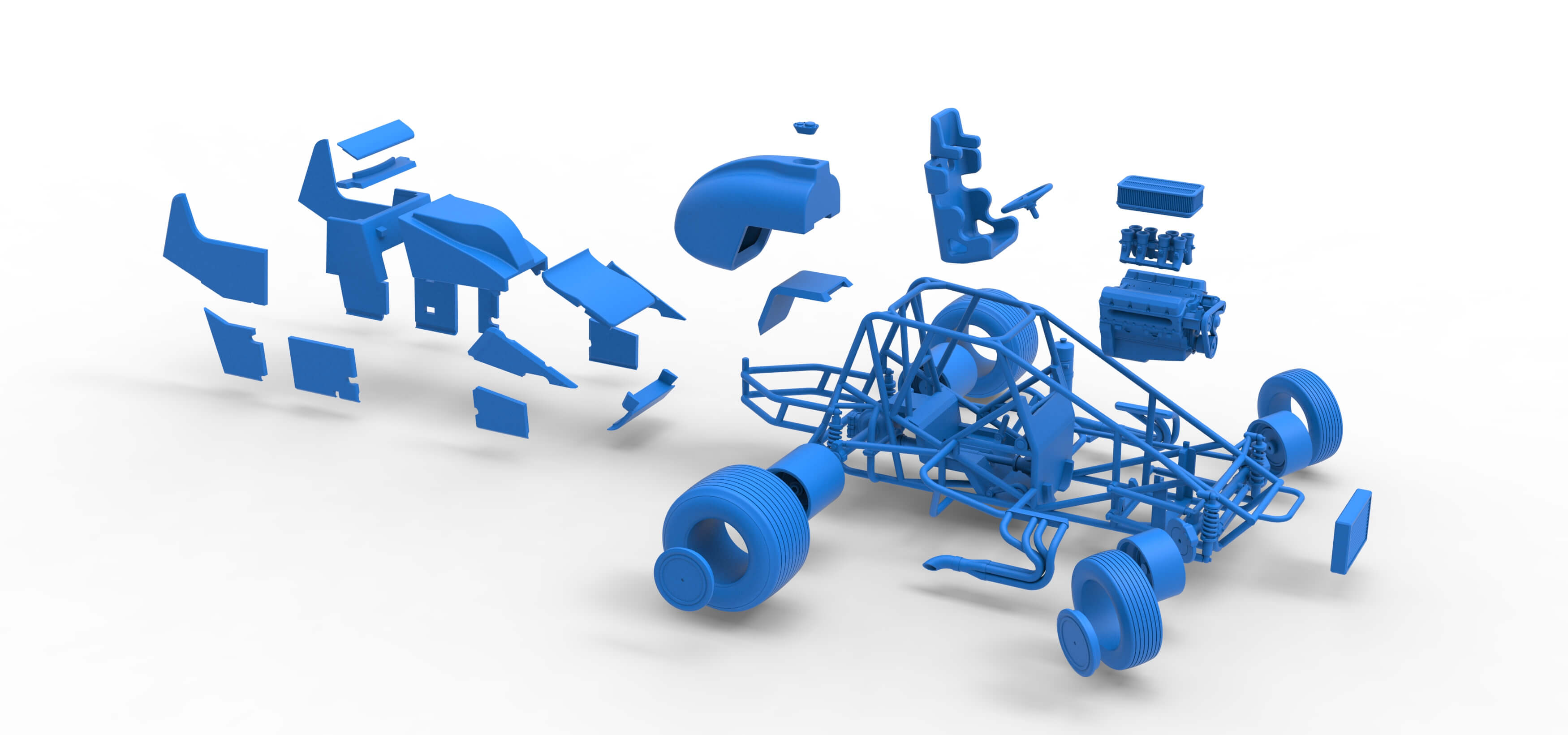 Dirt Silver Crown Car While Turning Scale 1:25 3D Model