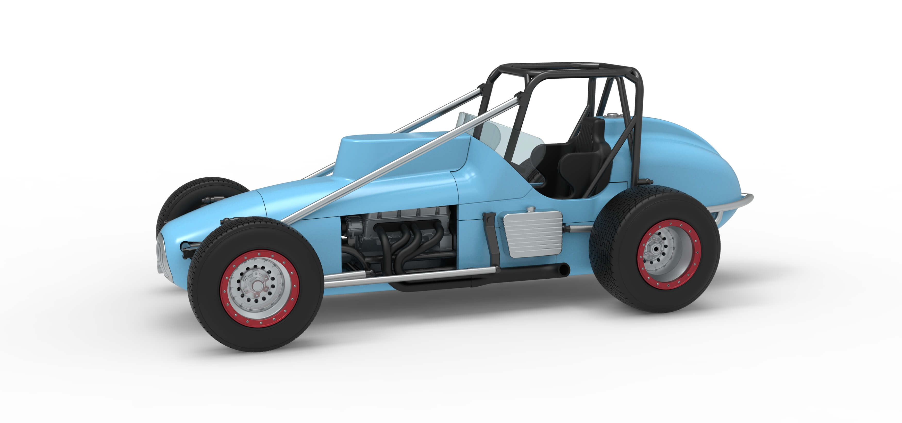 Dirt Silver Crown Champ Car Scale 1:25 3D Model