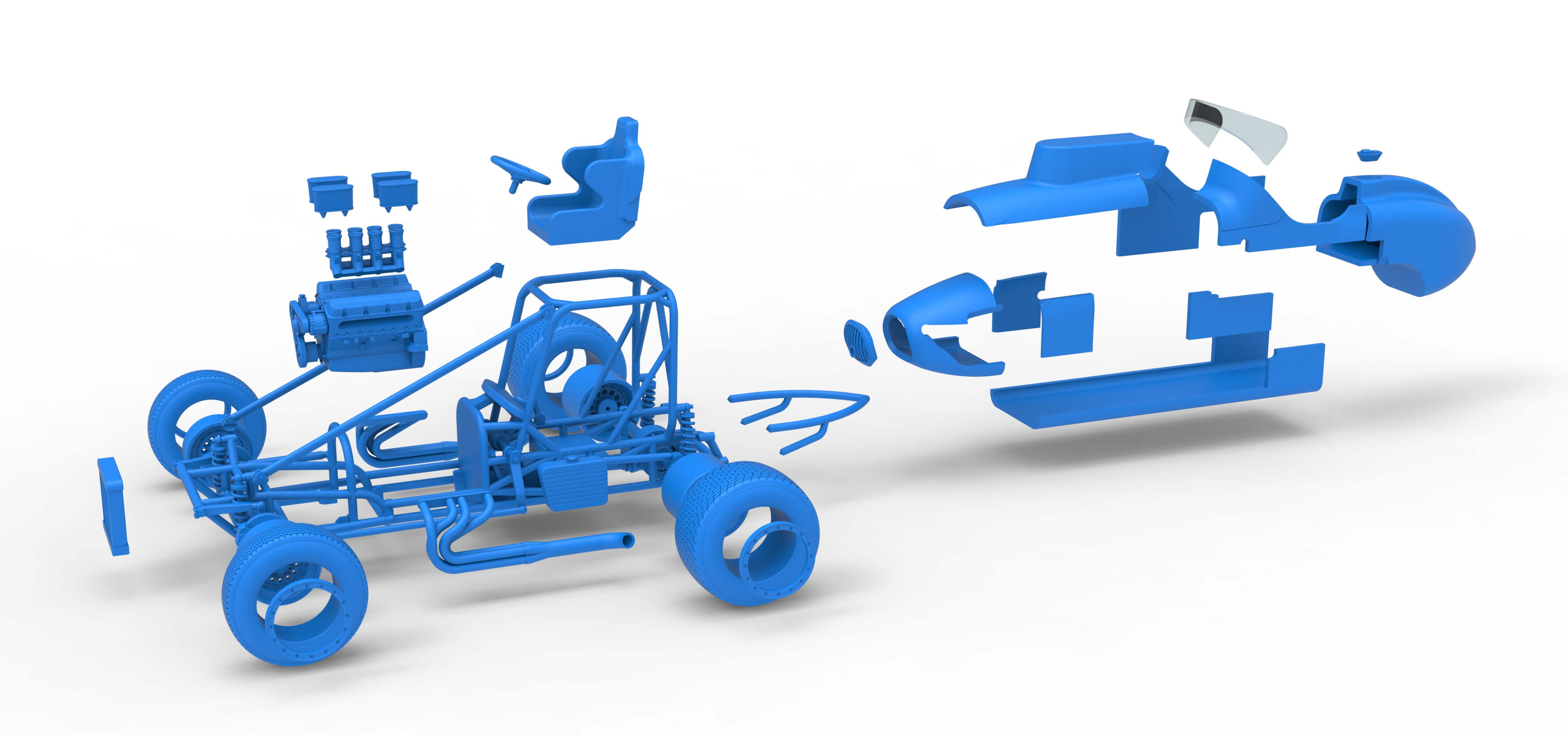 Dirt Silver Crown Champ Car Scale 1:25 3D Model