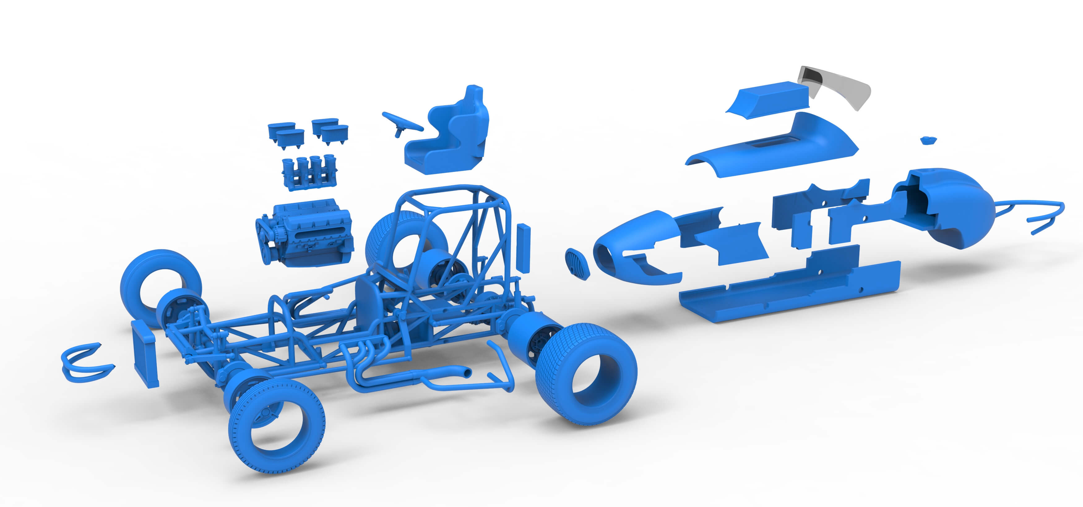 Dirt Silver Crown Champ Car Version 2 Scale 1:25 3D Model