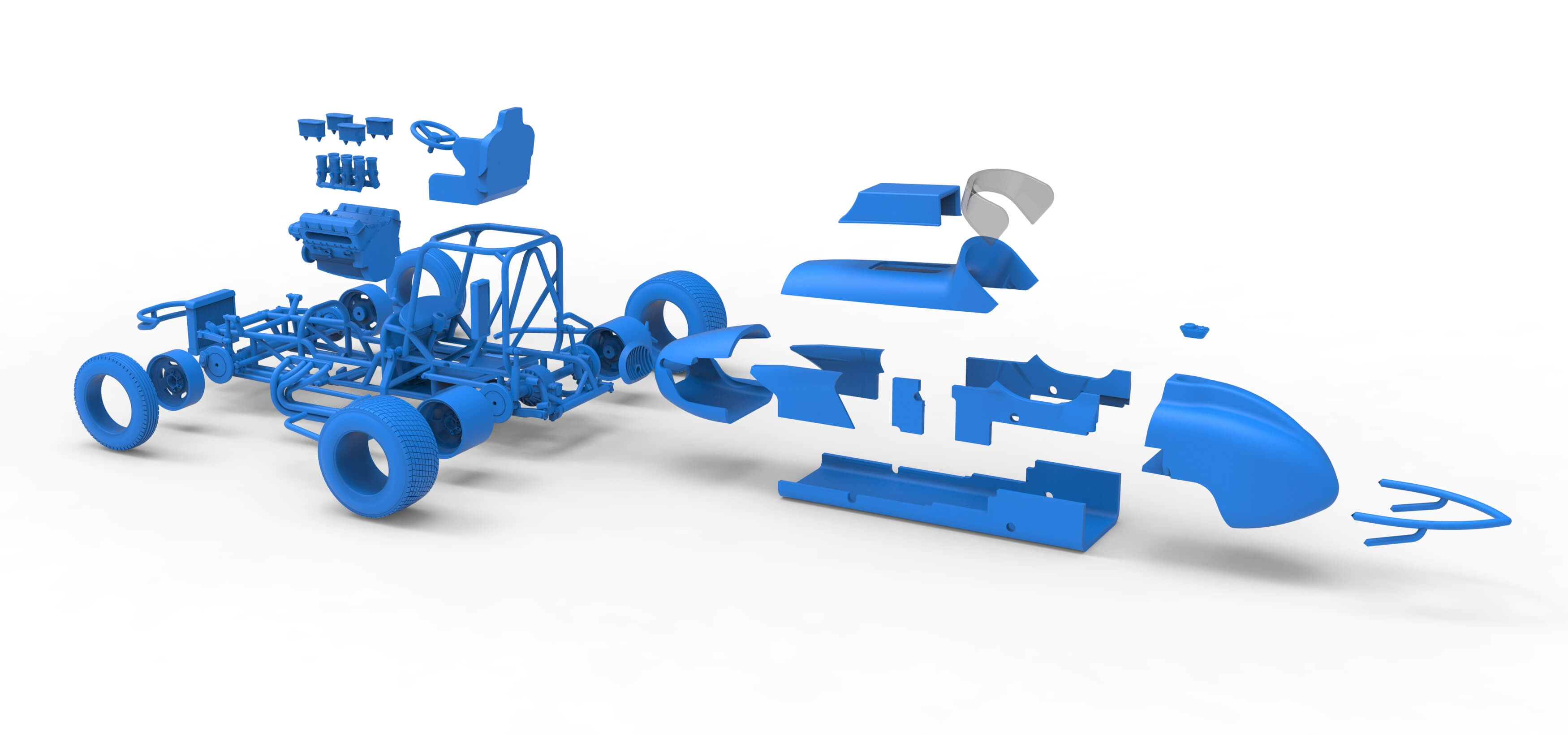 Dirt Silver Crown Champ Car Version 2 Scale 1:25 3D Model
