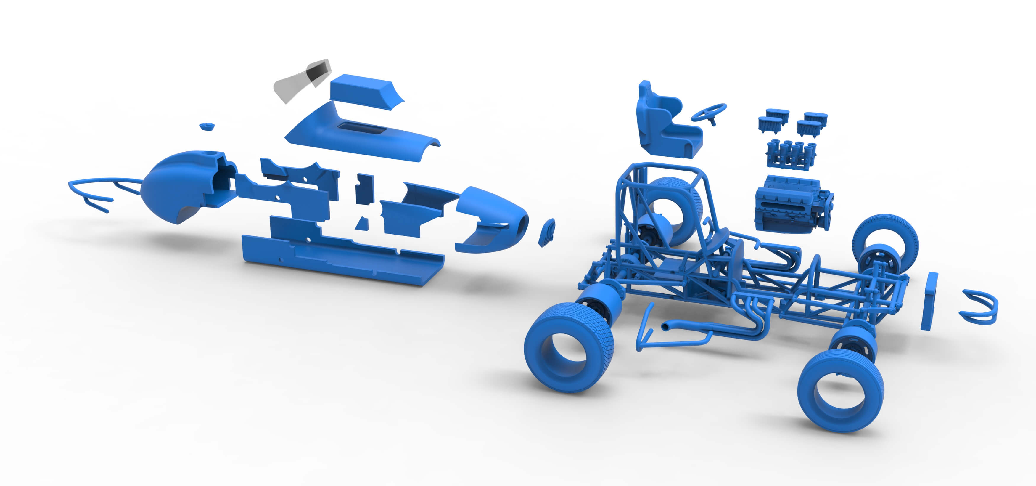 Dirt Silver Crown Champ Car Version 2 Scale 1:25 3D Model