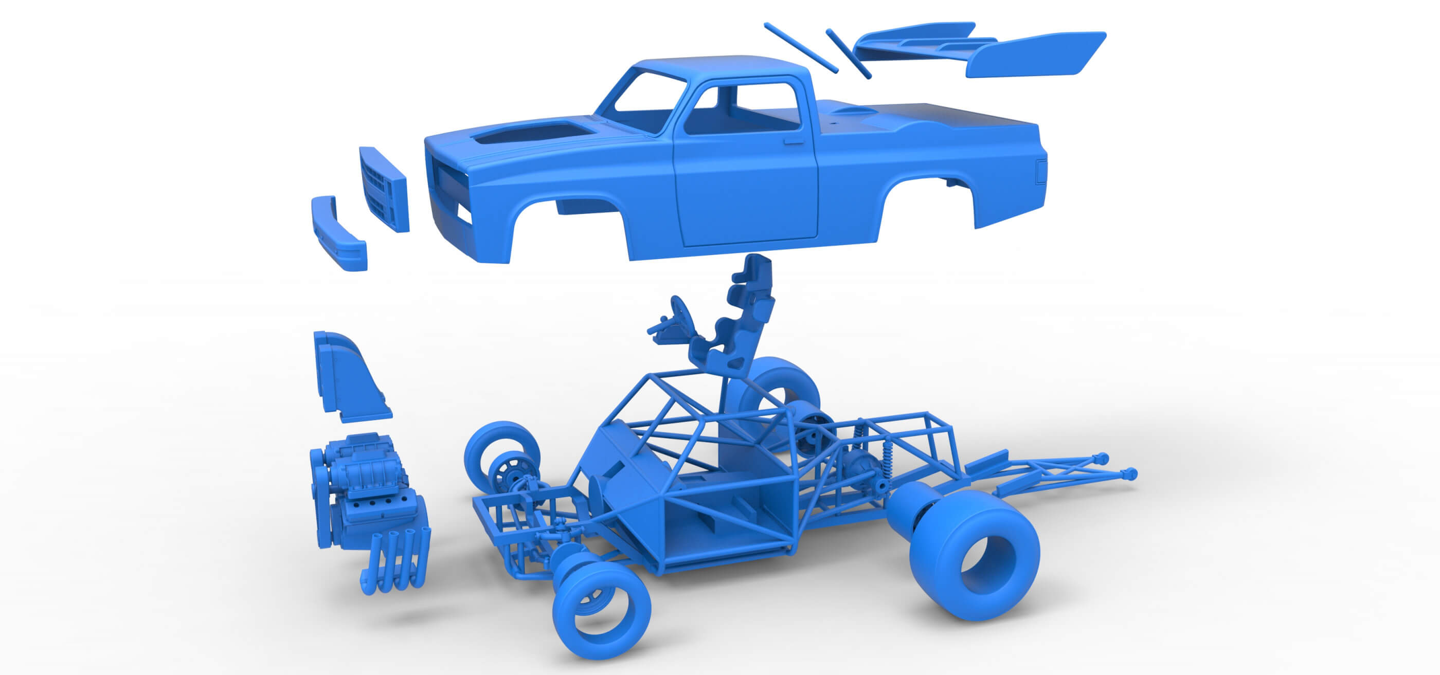 Dragster Truck 1:25 3D Model