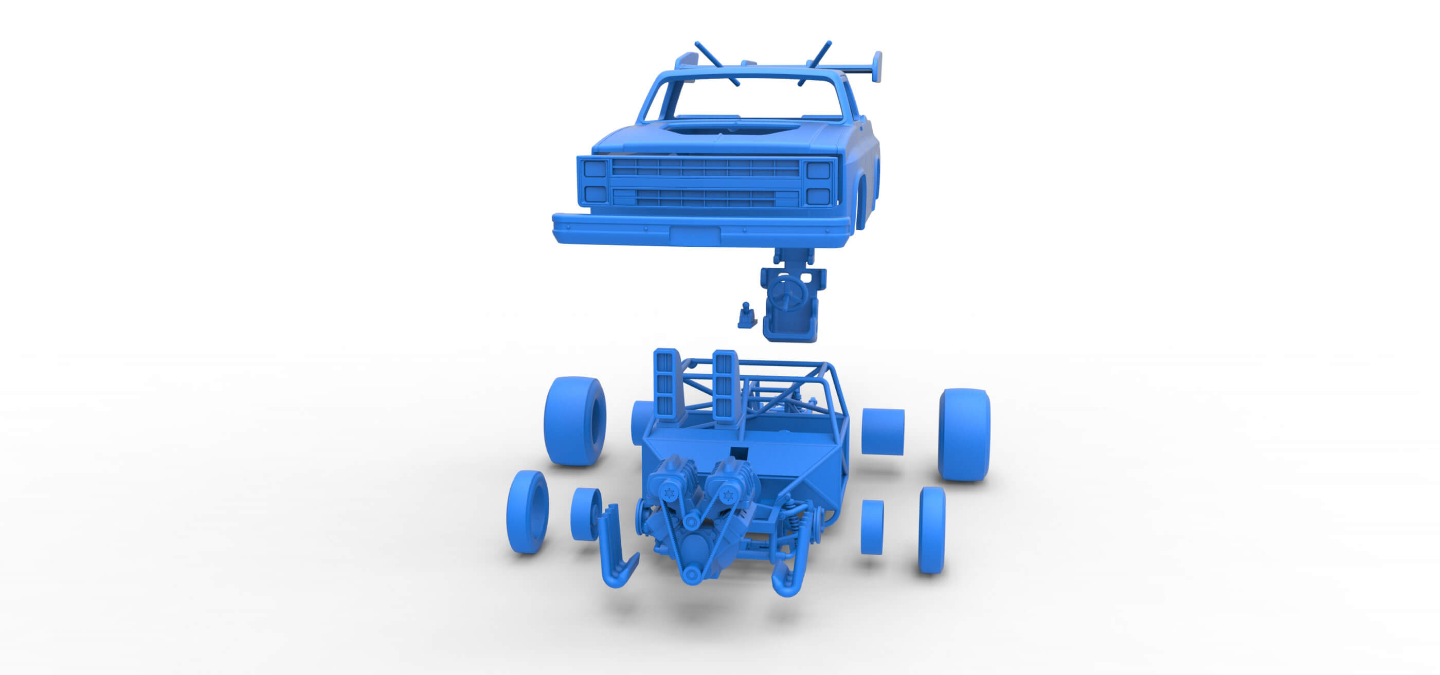 Dragster Truck 1:25 3D Model
