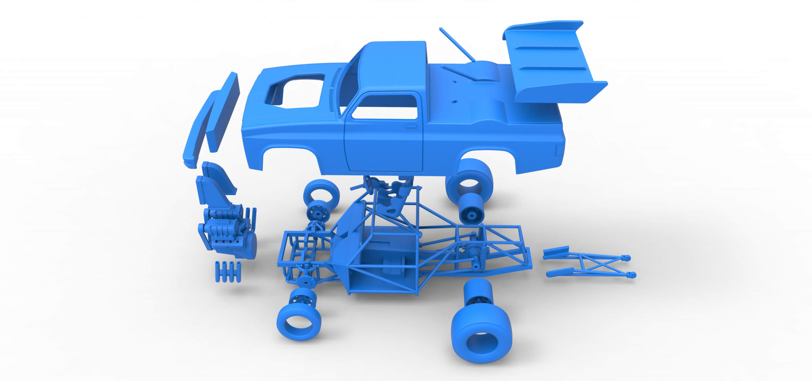 Dragster Truck 1:25 3D Model