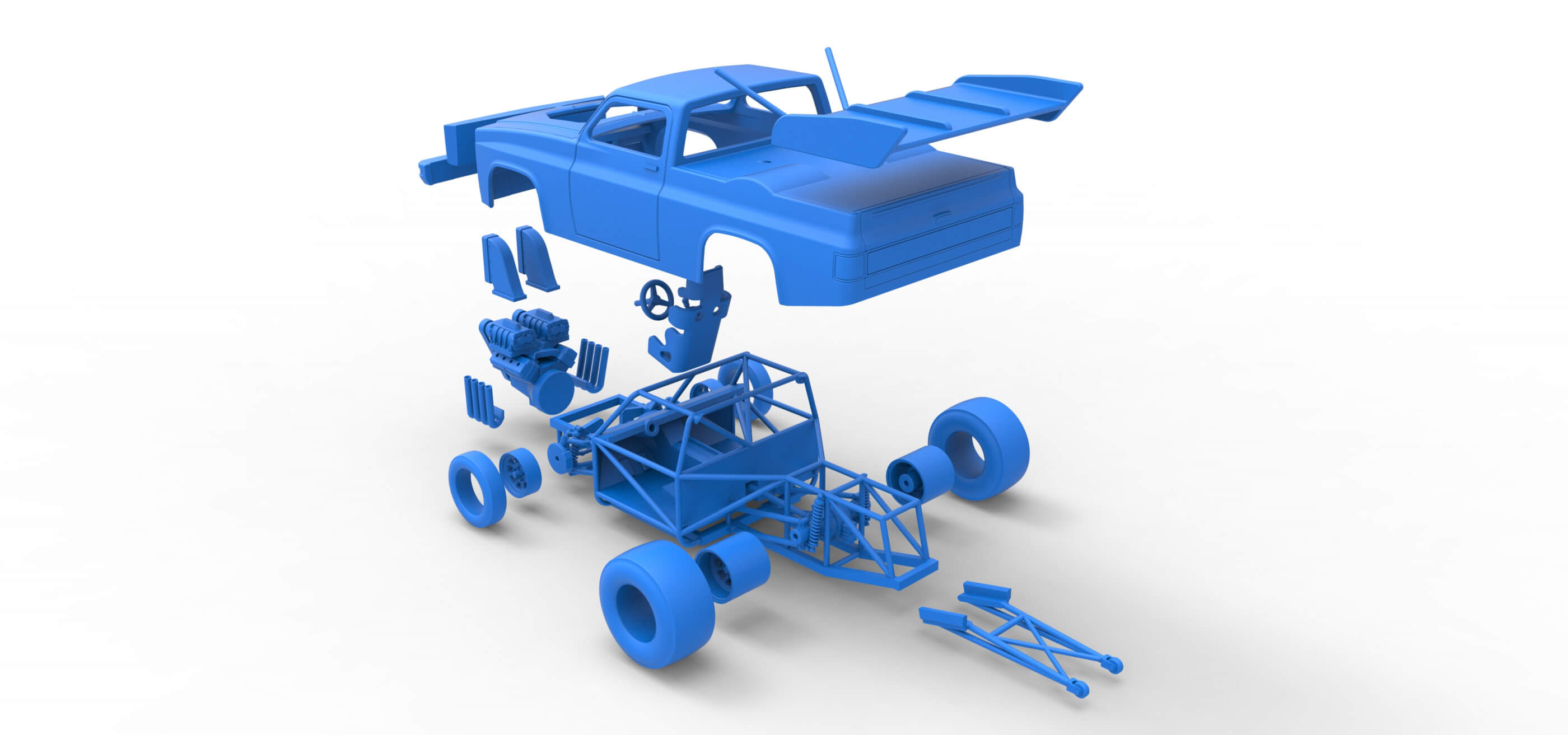 Dragster Truck 1:25 3D Model