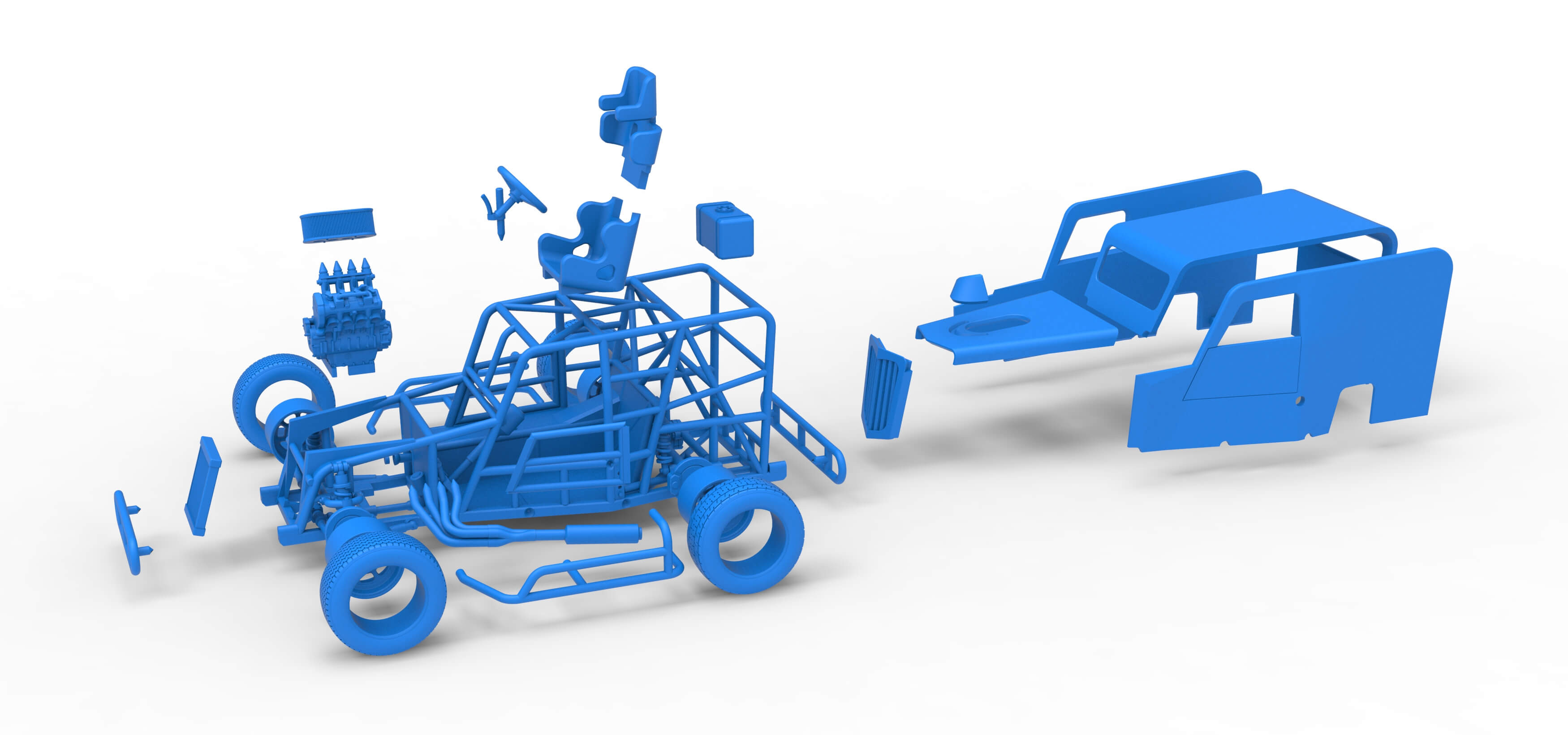 Dwarf Car Scale 1:25 3D Model