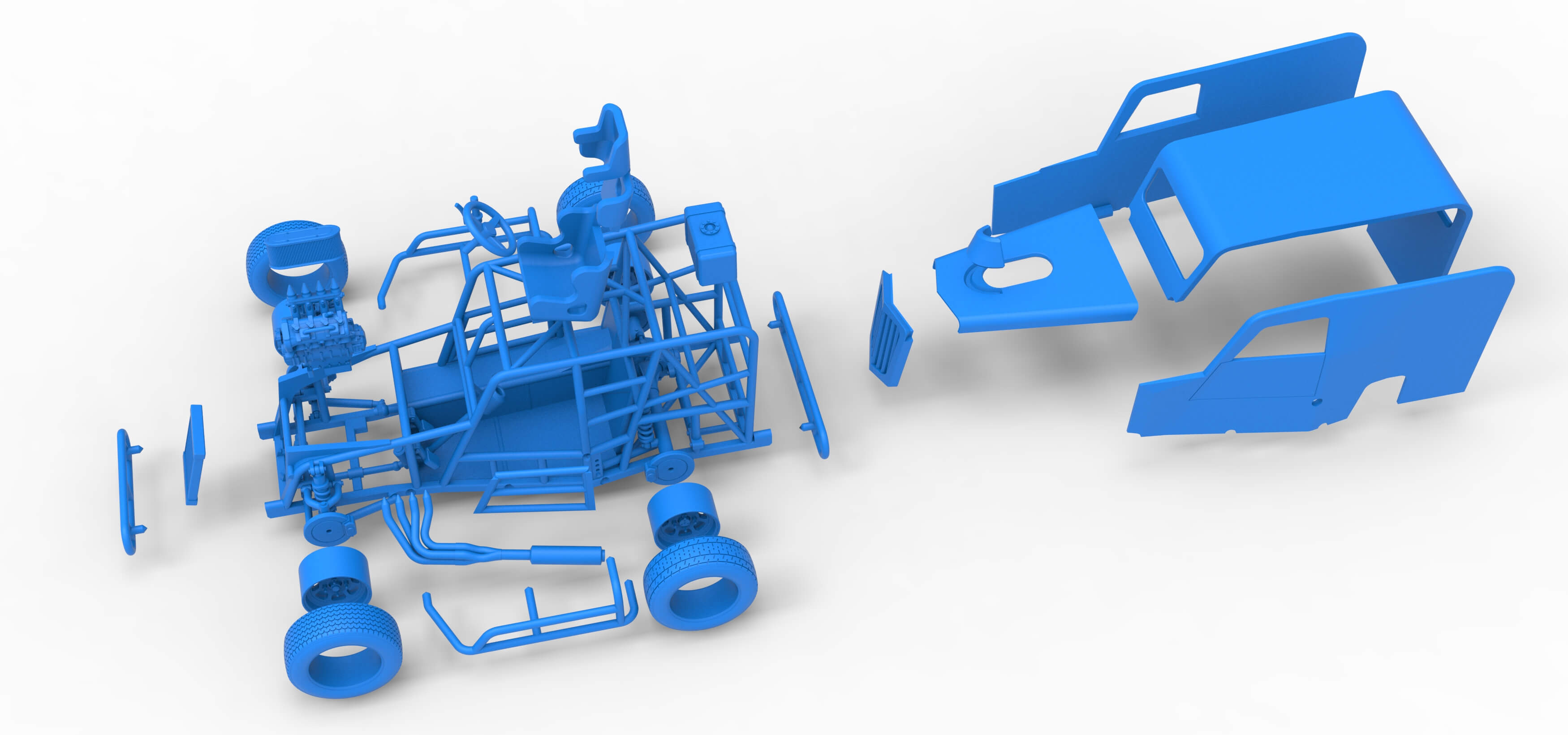 Dwarf Car Scale 1:25 3D Model