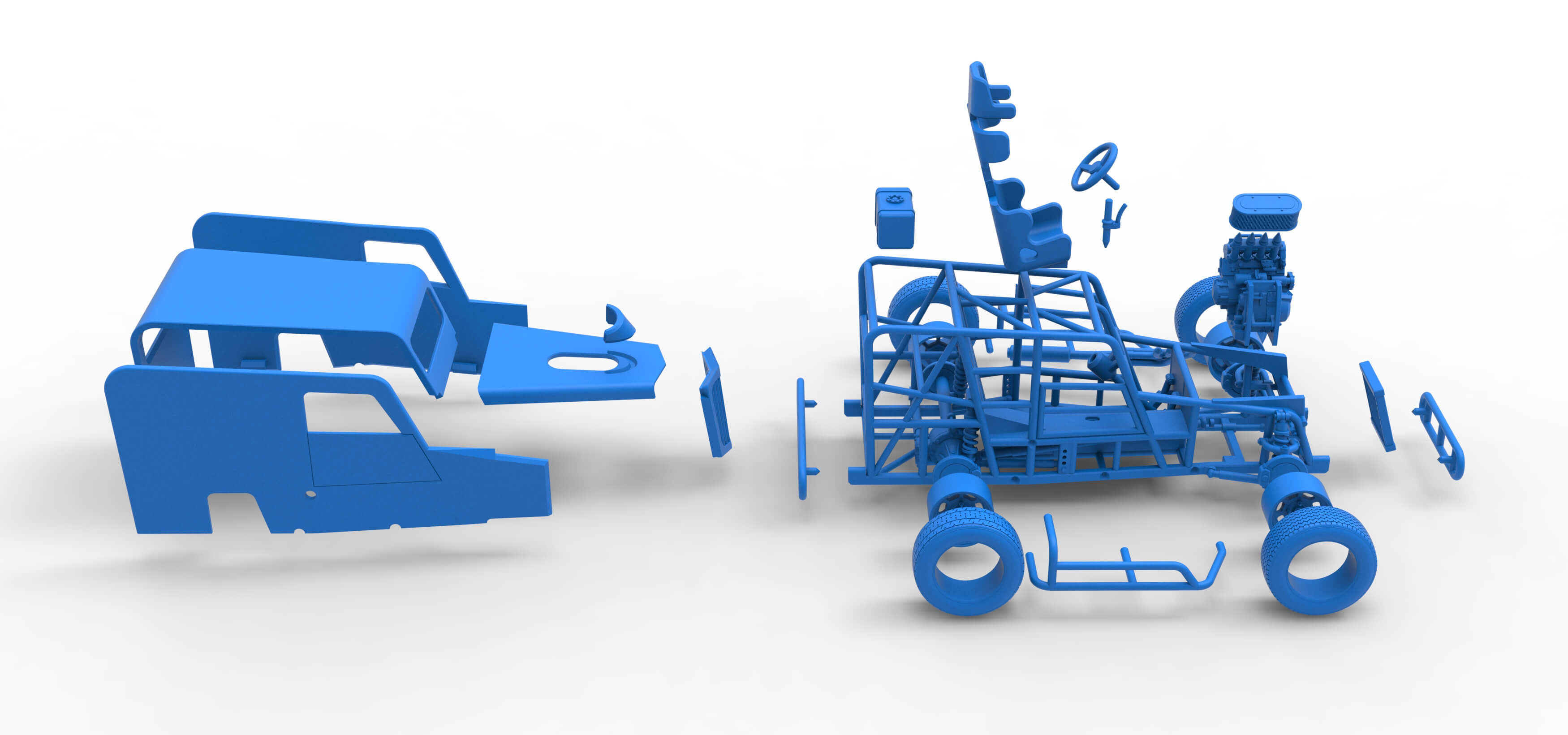 Dwarf Car Scale 1:25 3D Model