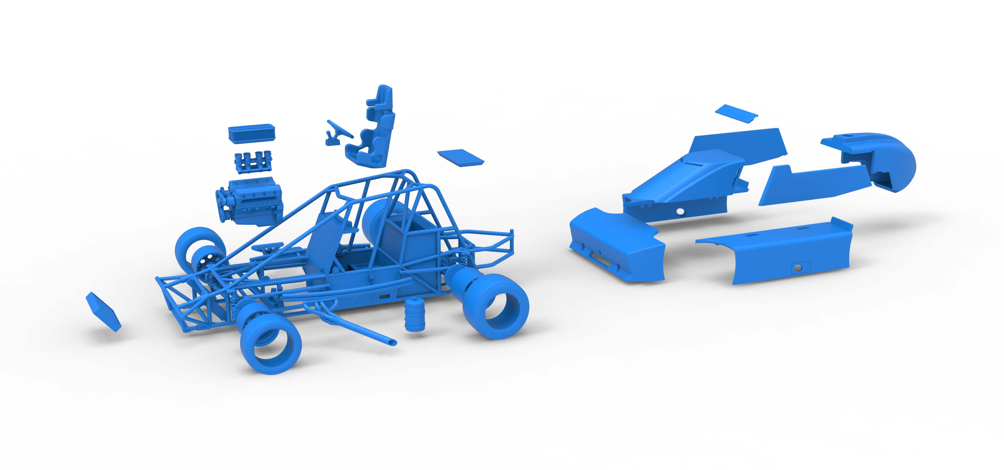 Experimental Pavement Silver Crown Car Scale 1:25 3D Model