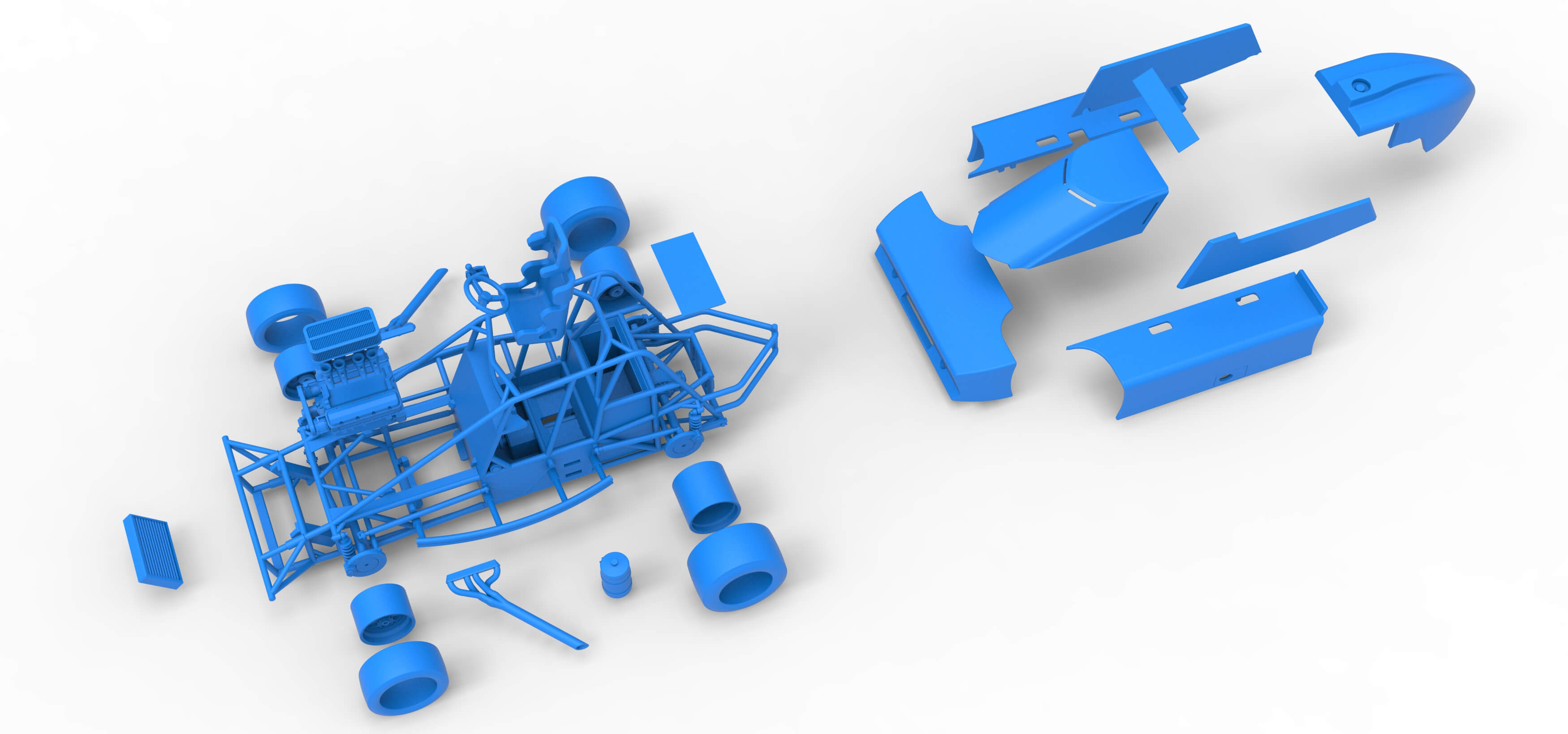 Experimental Pavement Silver Crown Car Scale 1:25 3D Model
