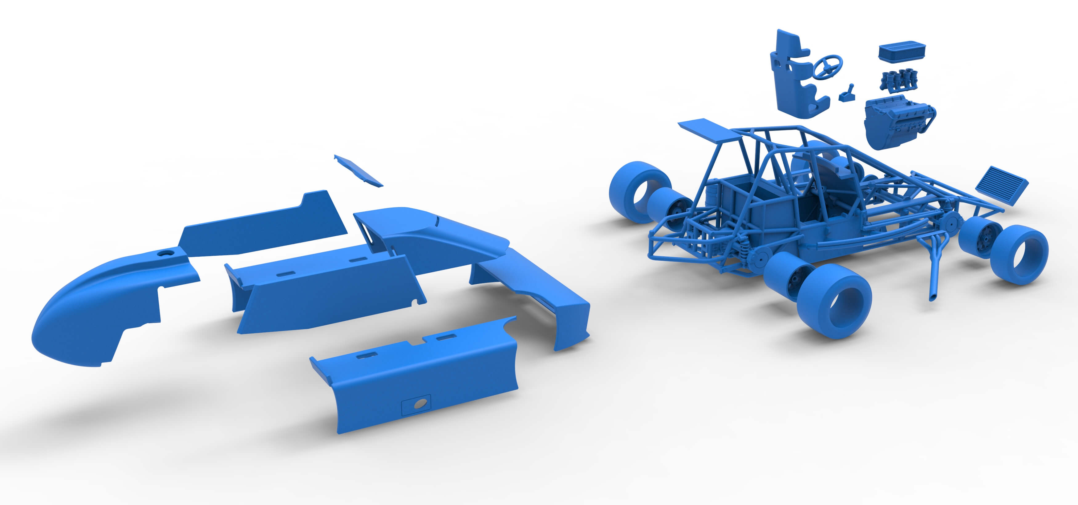 Experimental Pavement Silver Crown Car Scale 1:25 3D Model
