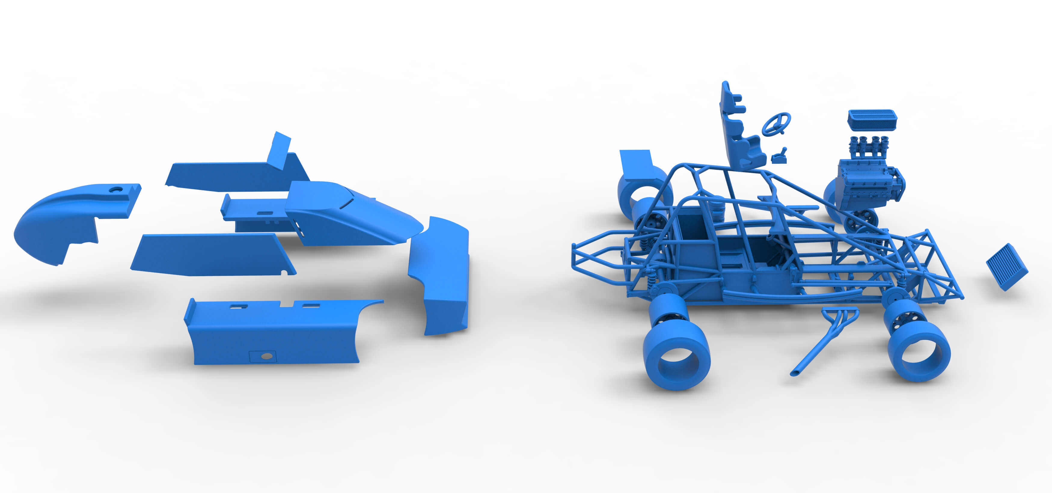 Experimental Pavement Silver Crown Car Scale 1:25 3D Model