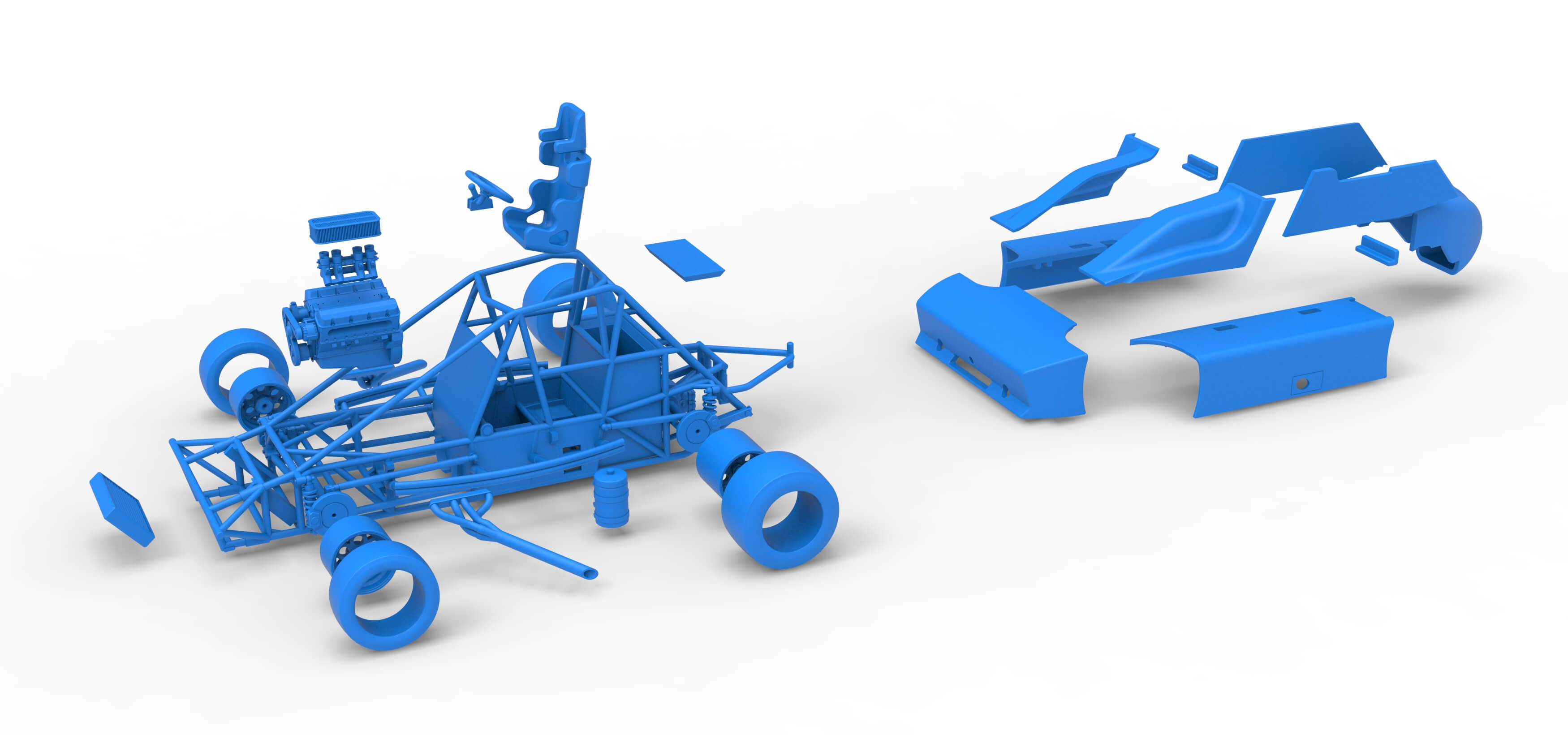 Experimental Pavement Silver Crown Car Version 2 Scale 1:25 3D Model