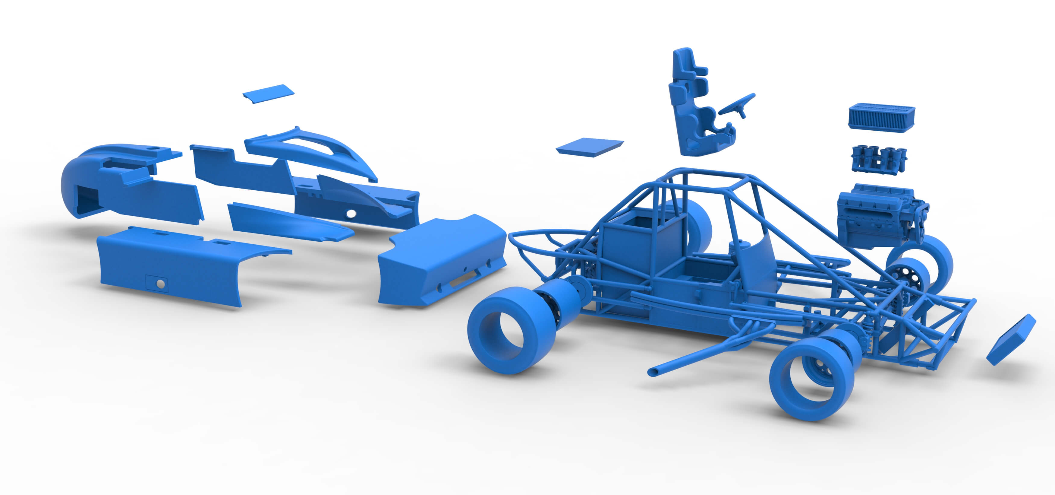 Experimental Pavement Silver Crown Car Version 3 Scale 1:25 3D Model