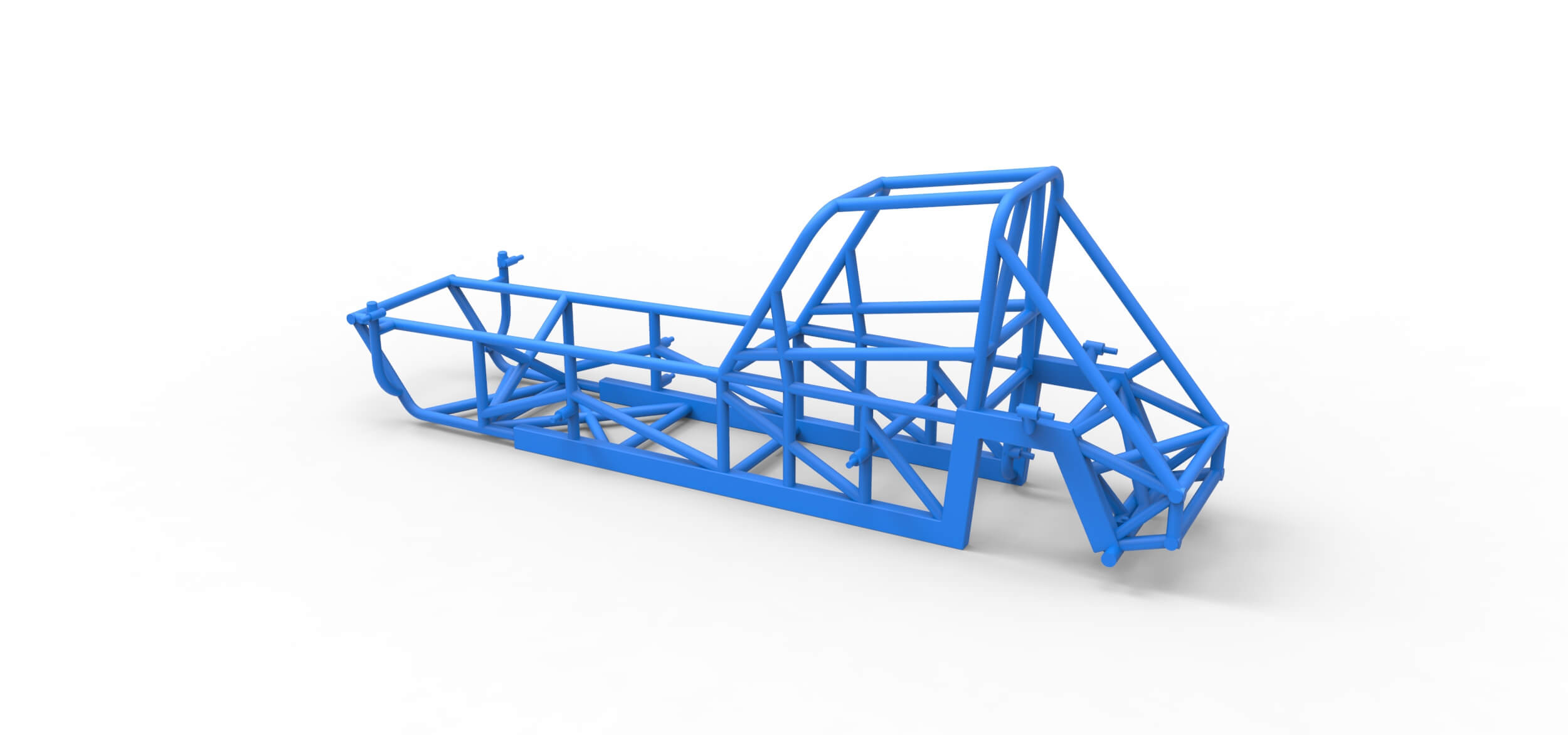 Frame of Vintage Dirt Modified Stock Car V3 Scale 1:25 3D Model
