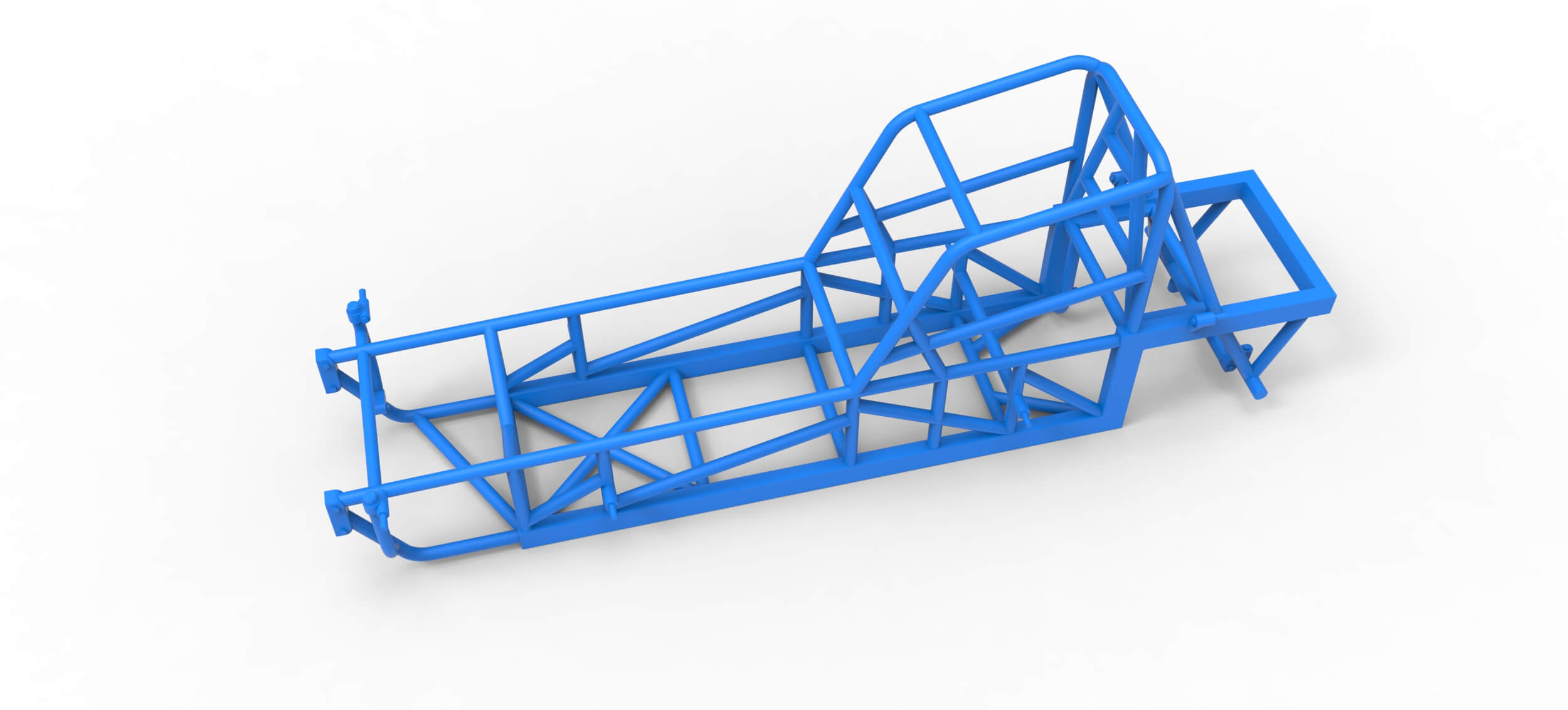 Frame of Vintage Dirt Modified Stock Car V4 Scale 1:25 3D Model