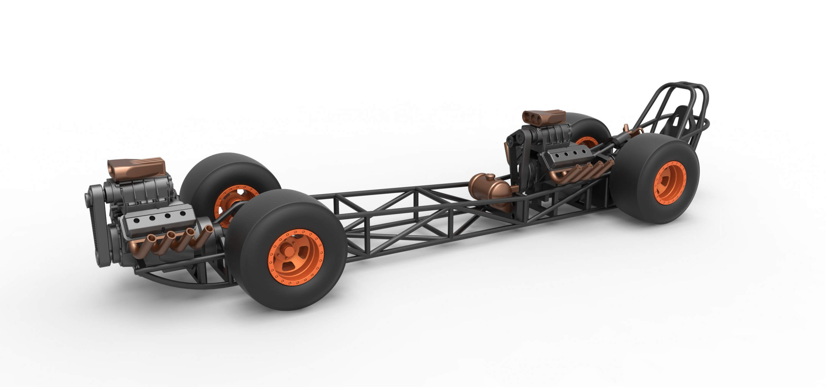 Front Engine AWD Dragster 1:25 3D Model