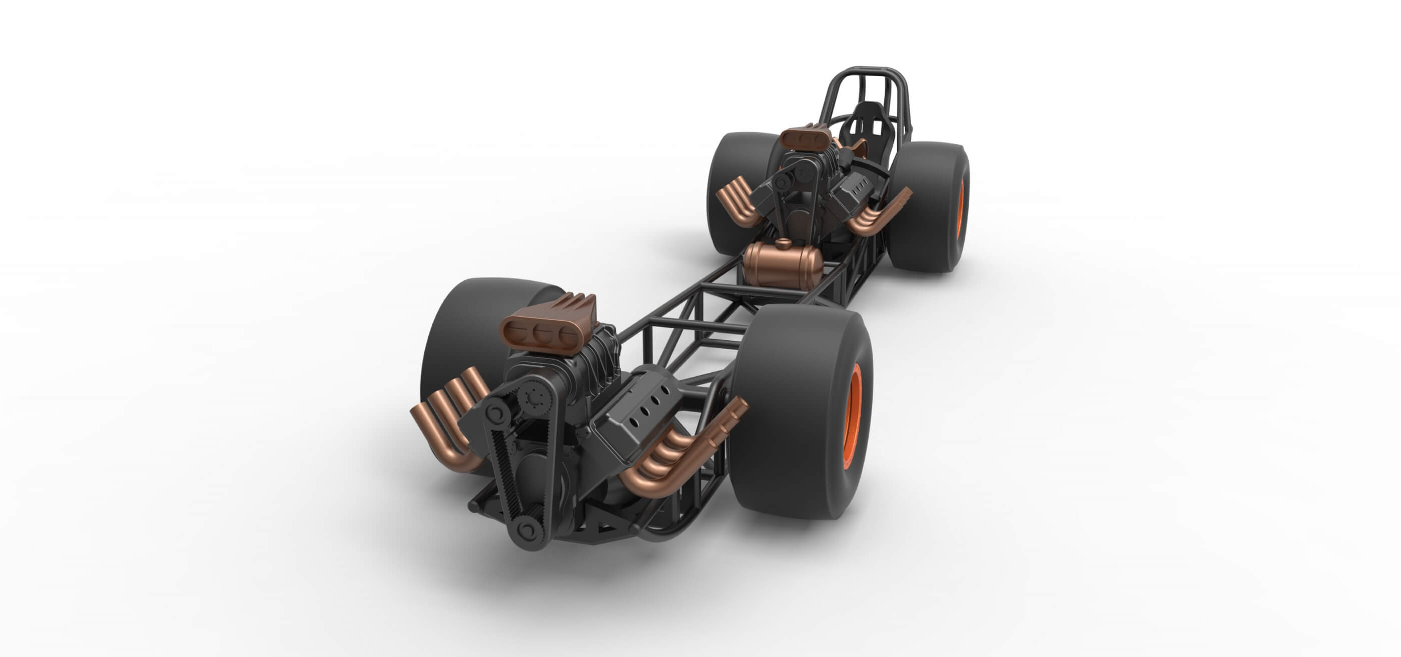 Front Engine AWD Dragster 1:25 3D Model