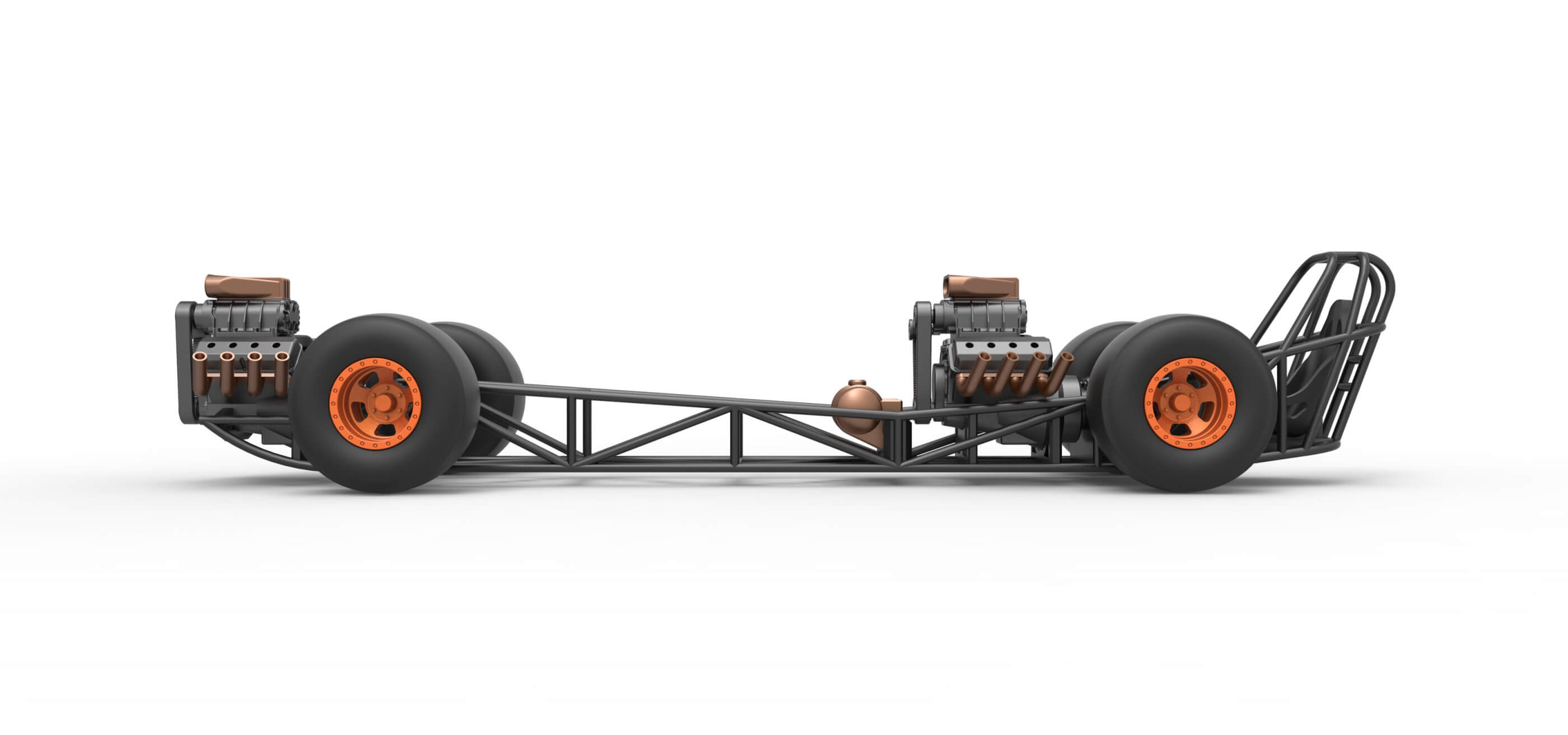 Front Engine AWD Dragster 1:25 3D Model