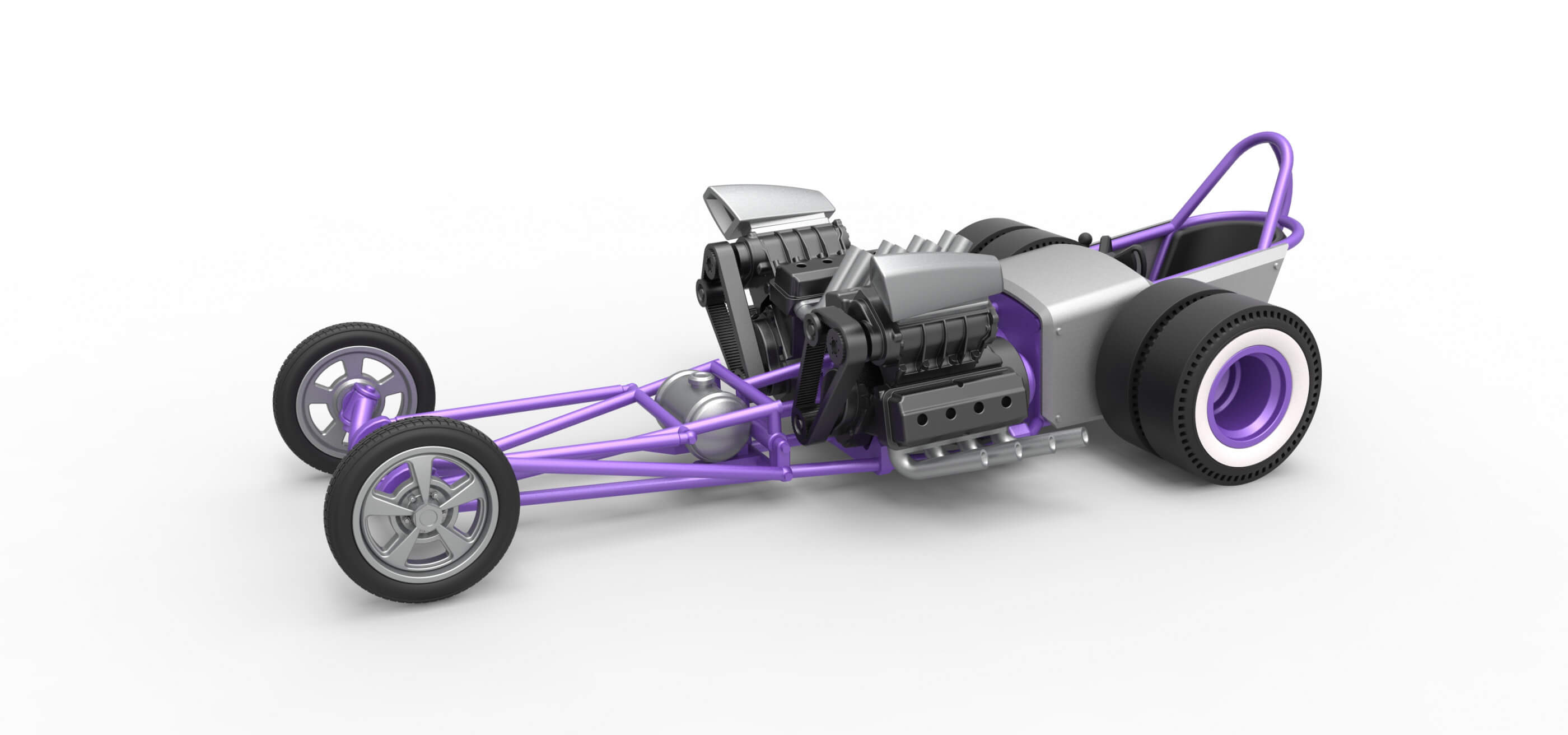 Front Engine Dragster 2 V8 1:25 3D Model