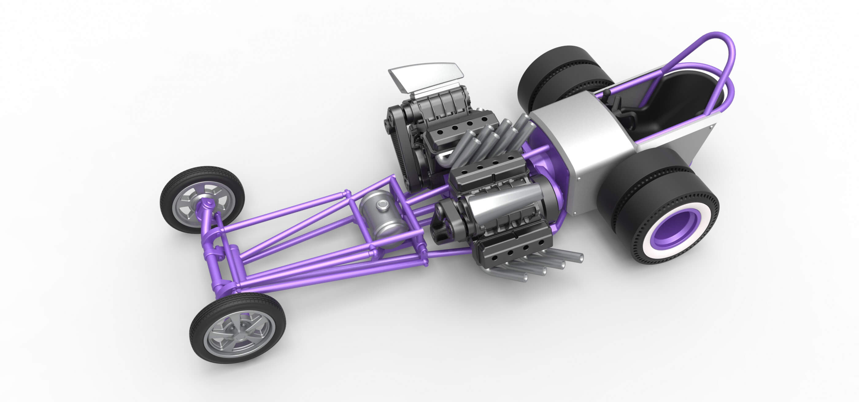 Front Engine Dragster 2 V8 1:25 3D Model