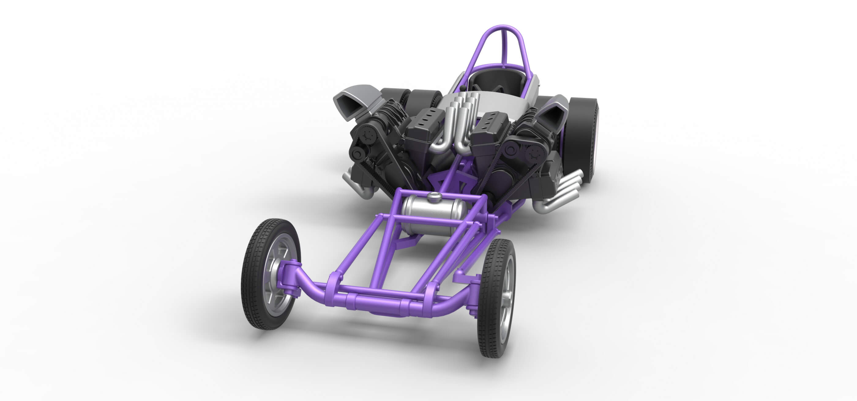 Front Engine Dragster 2 V8 1:25 3D Model