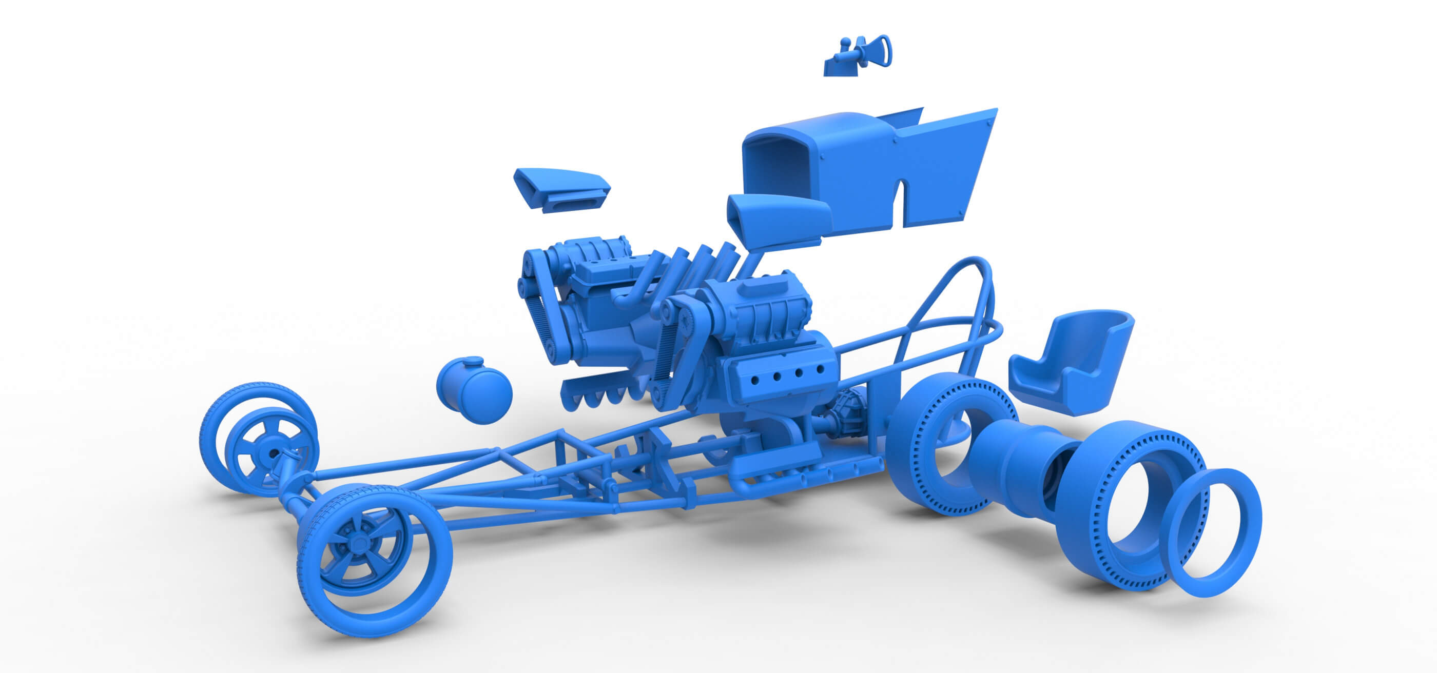 Front Engine Dragster 2 V8 1:25 3D Model