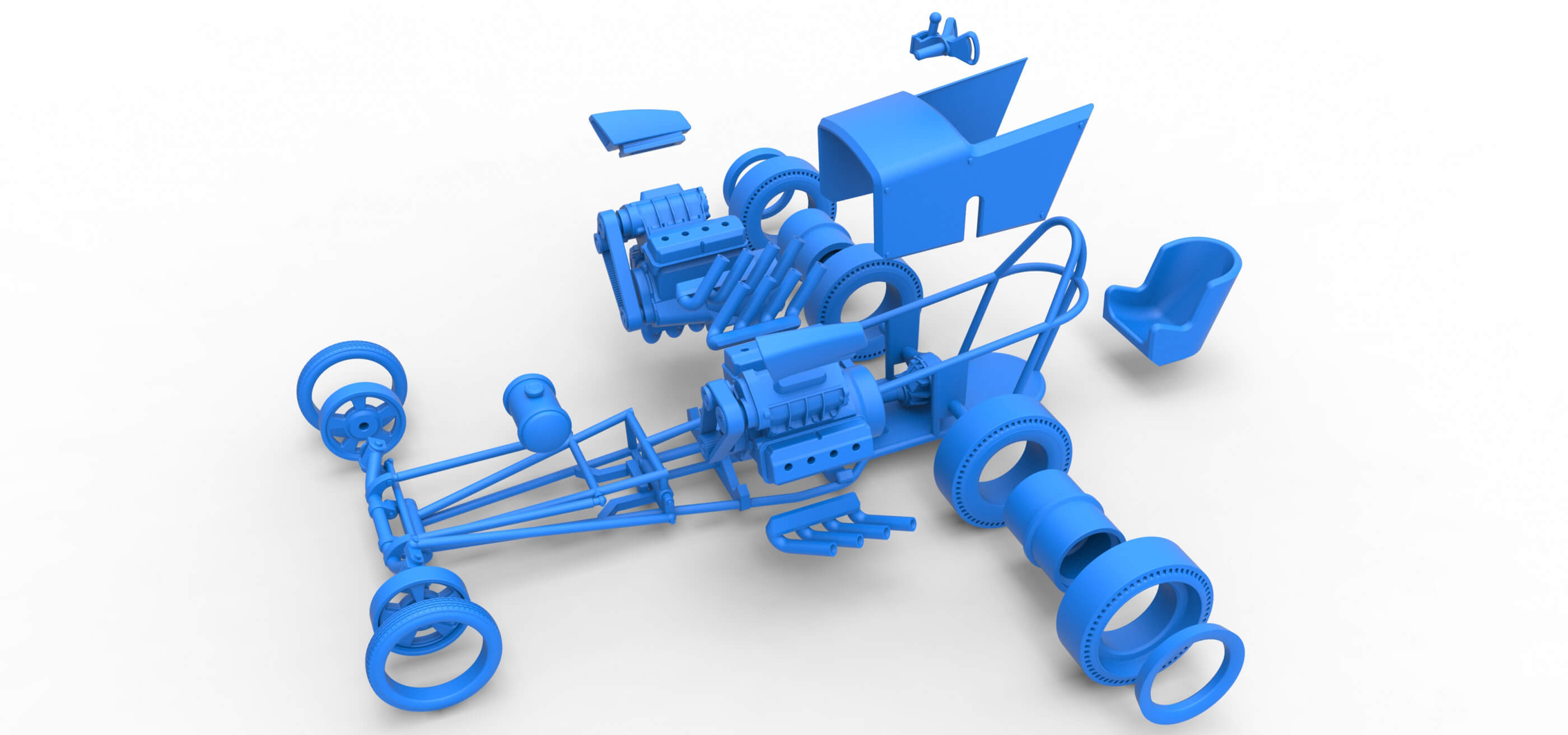 Front Engine Dragster 2 V8 1:25 3D Model