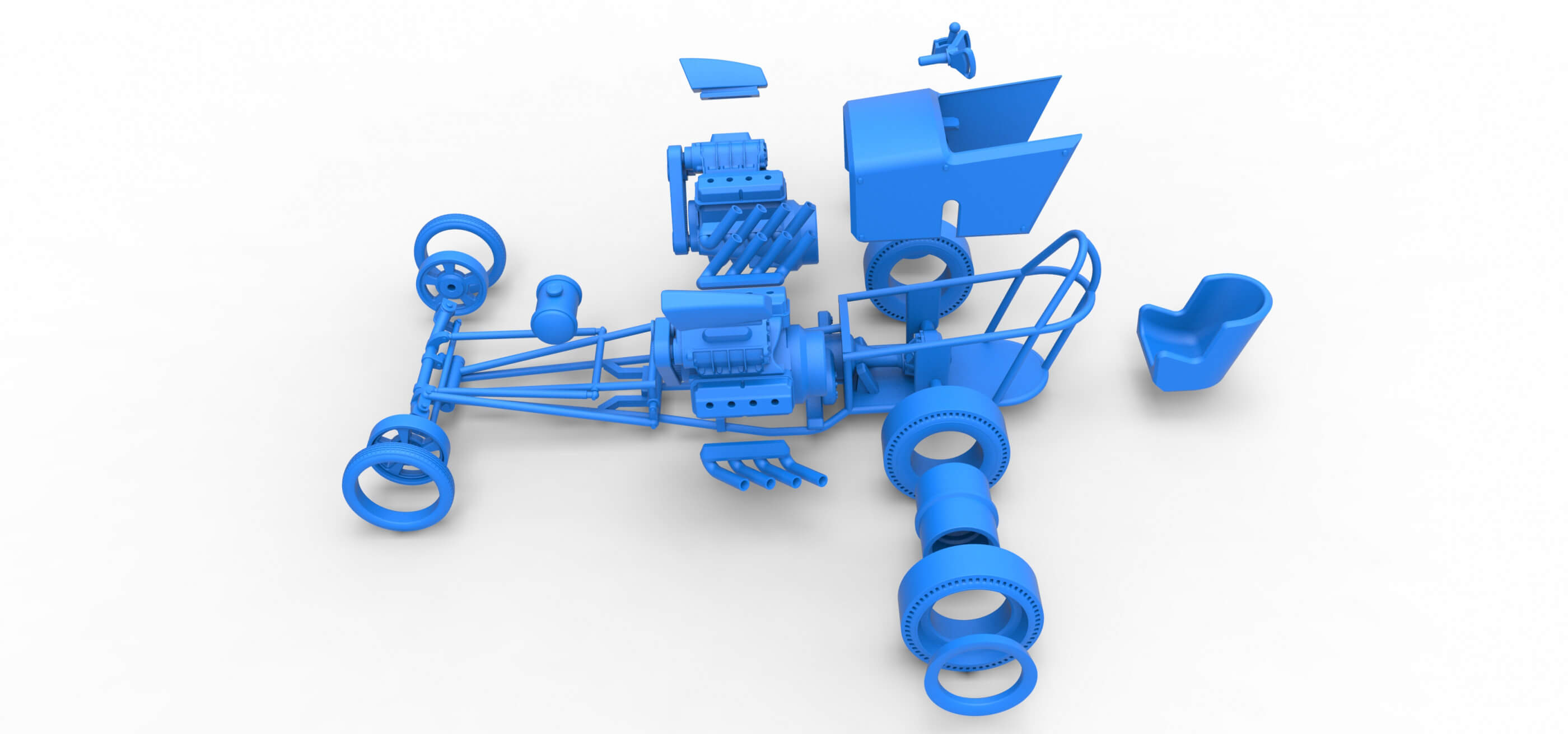 Front Engine Dragster 2 V8 1:25 3D Model