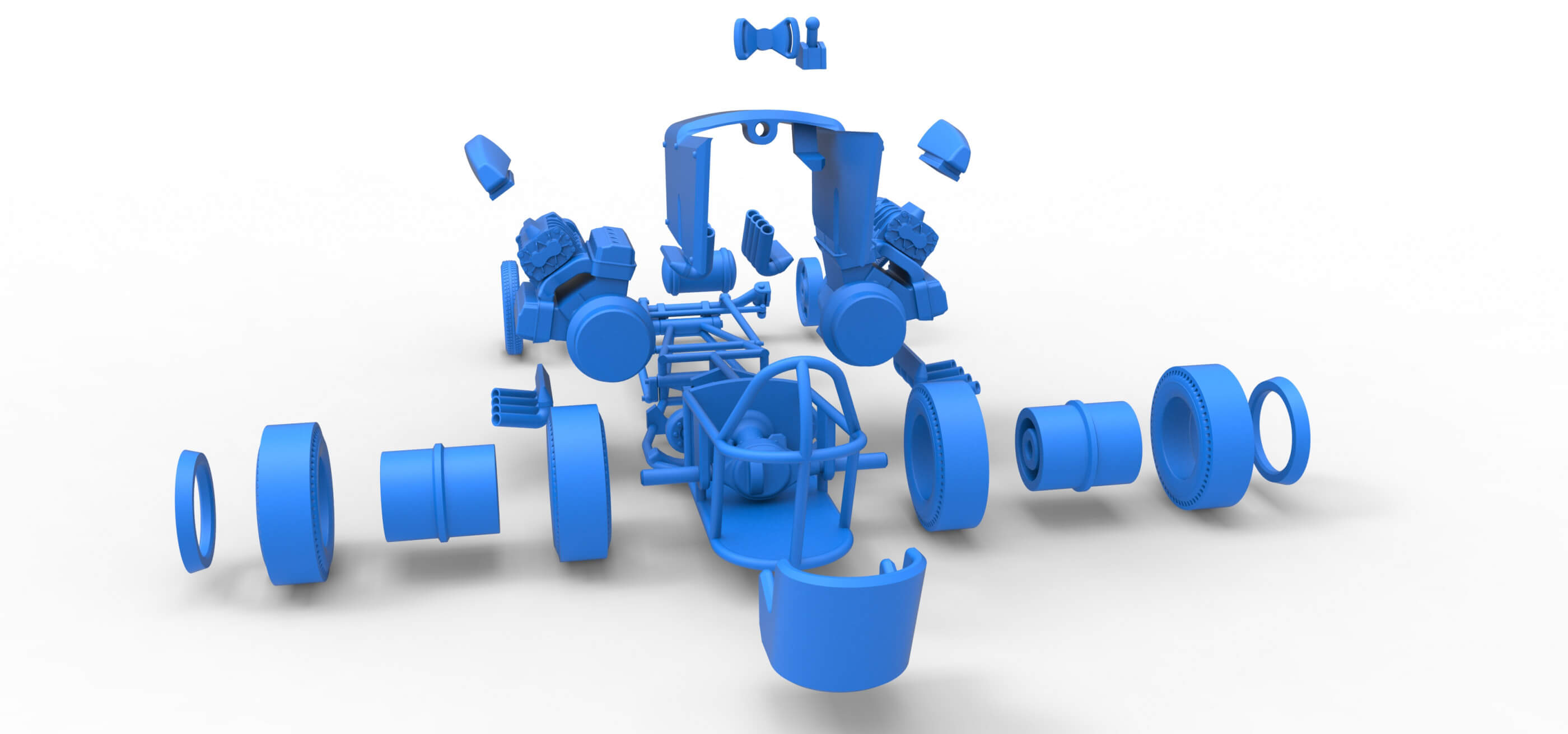 Front Engine Dragster 2 V8 1:25 3D Model