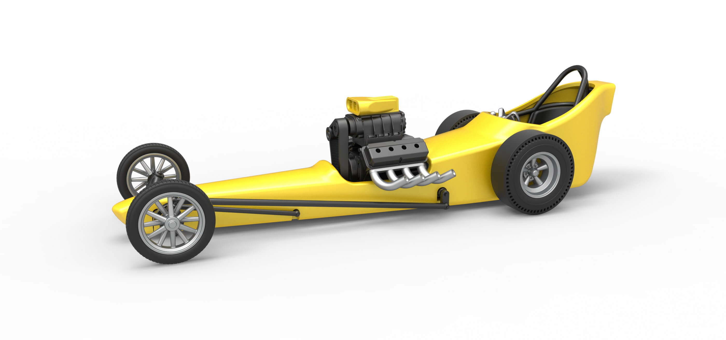 Front Engine Dragster V8 1:25 3D Model