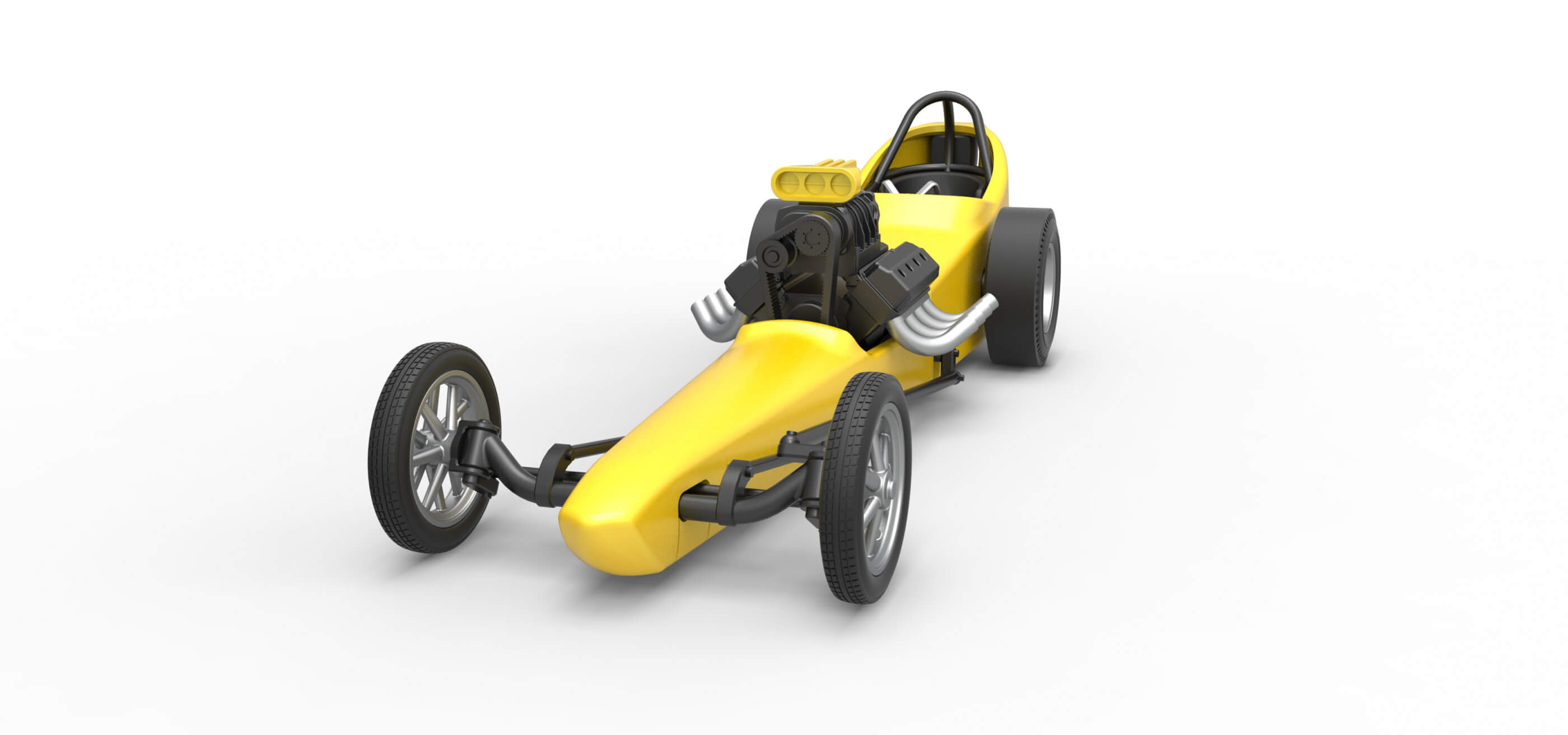 Front Engine Dragster V8 1:25 3D Model