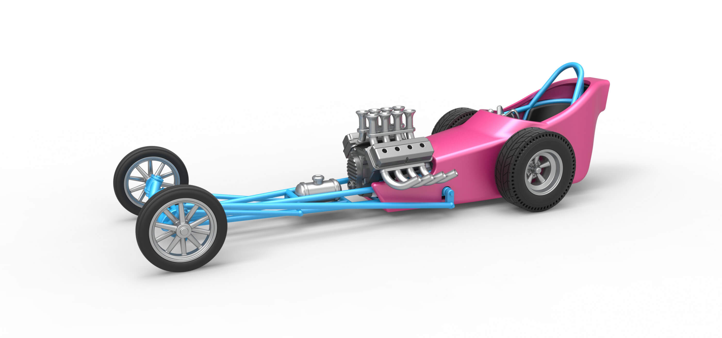 Front Engine Dragster V8 1:25 3D Model