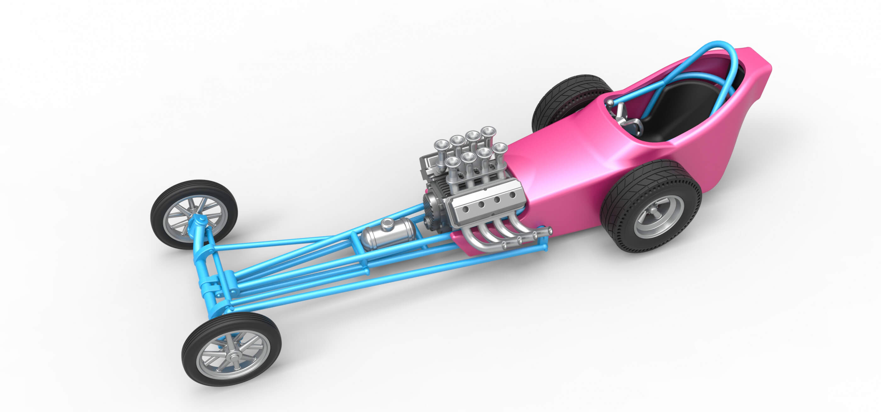 Front Engine Dragster V8 1:25 3D Model