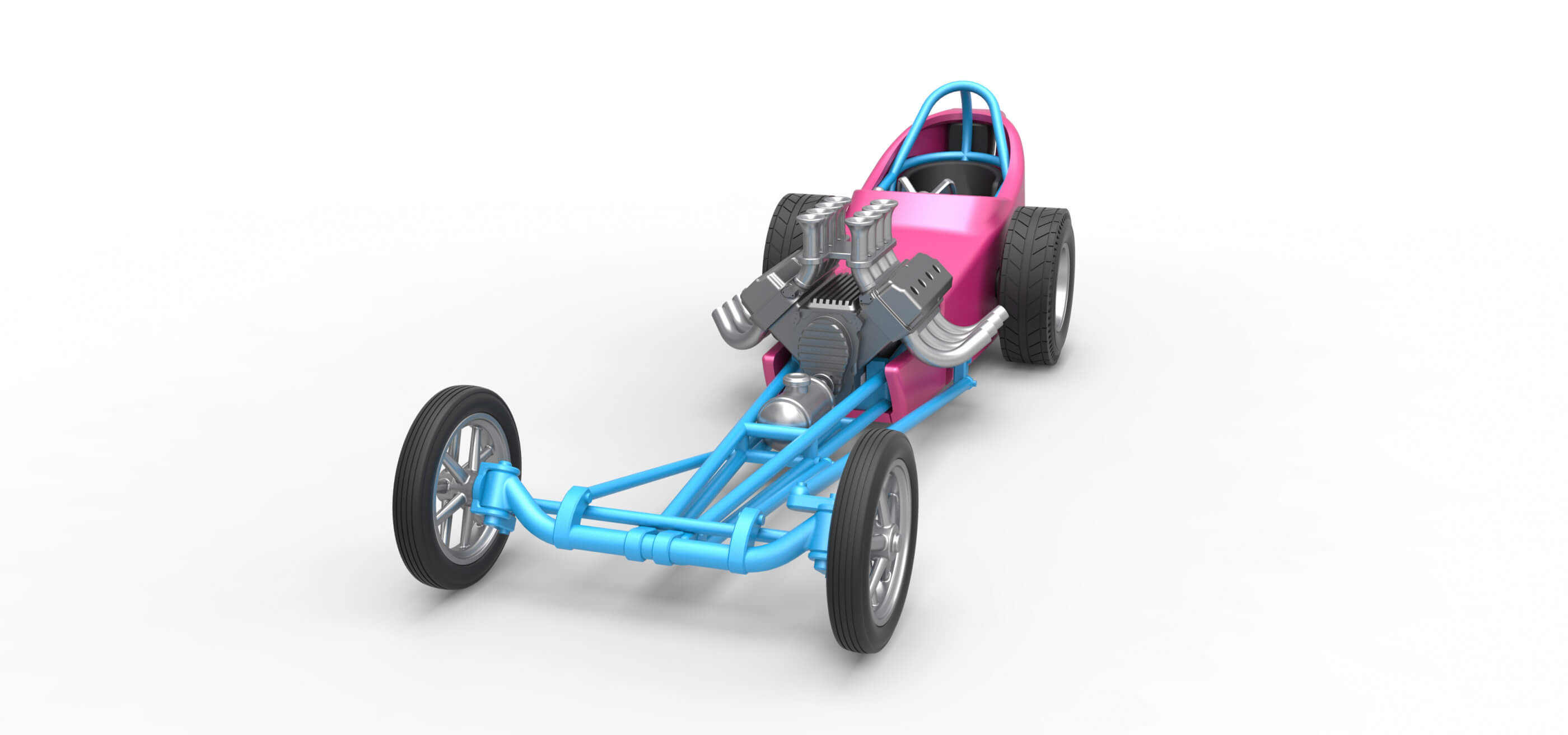 Front Engine Dragster V8 1:25 3D Model