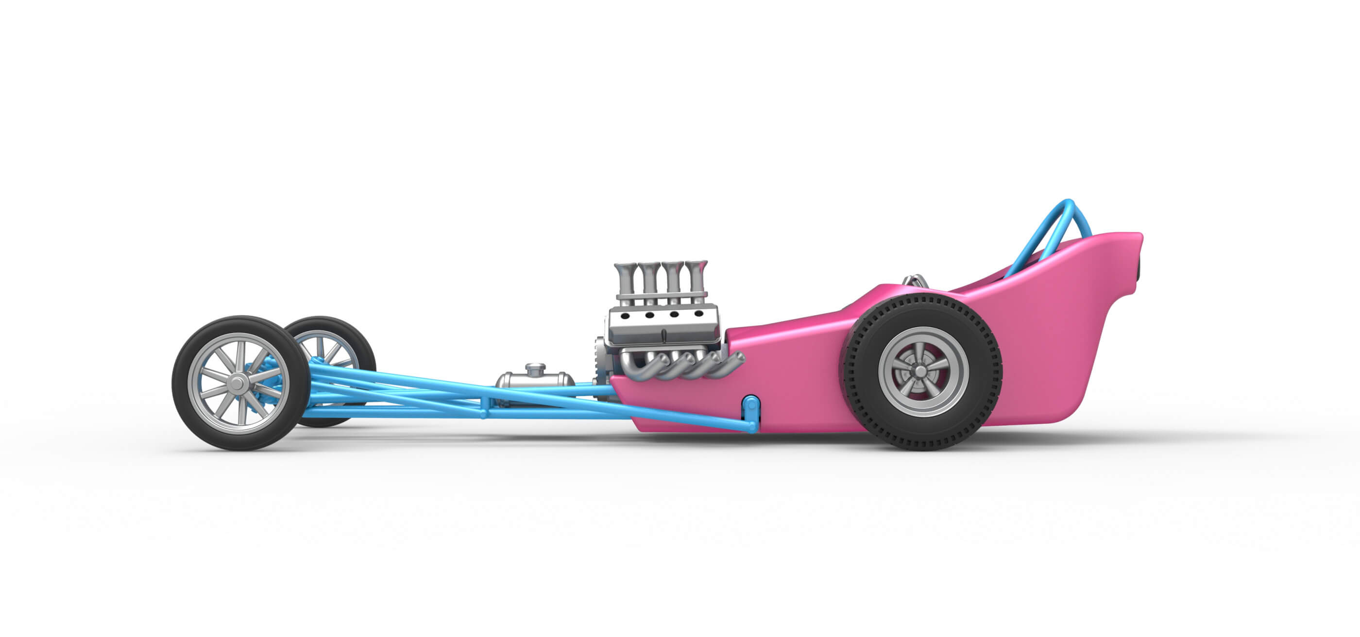 Front Engine Dragster V8 1:25 3D Model