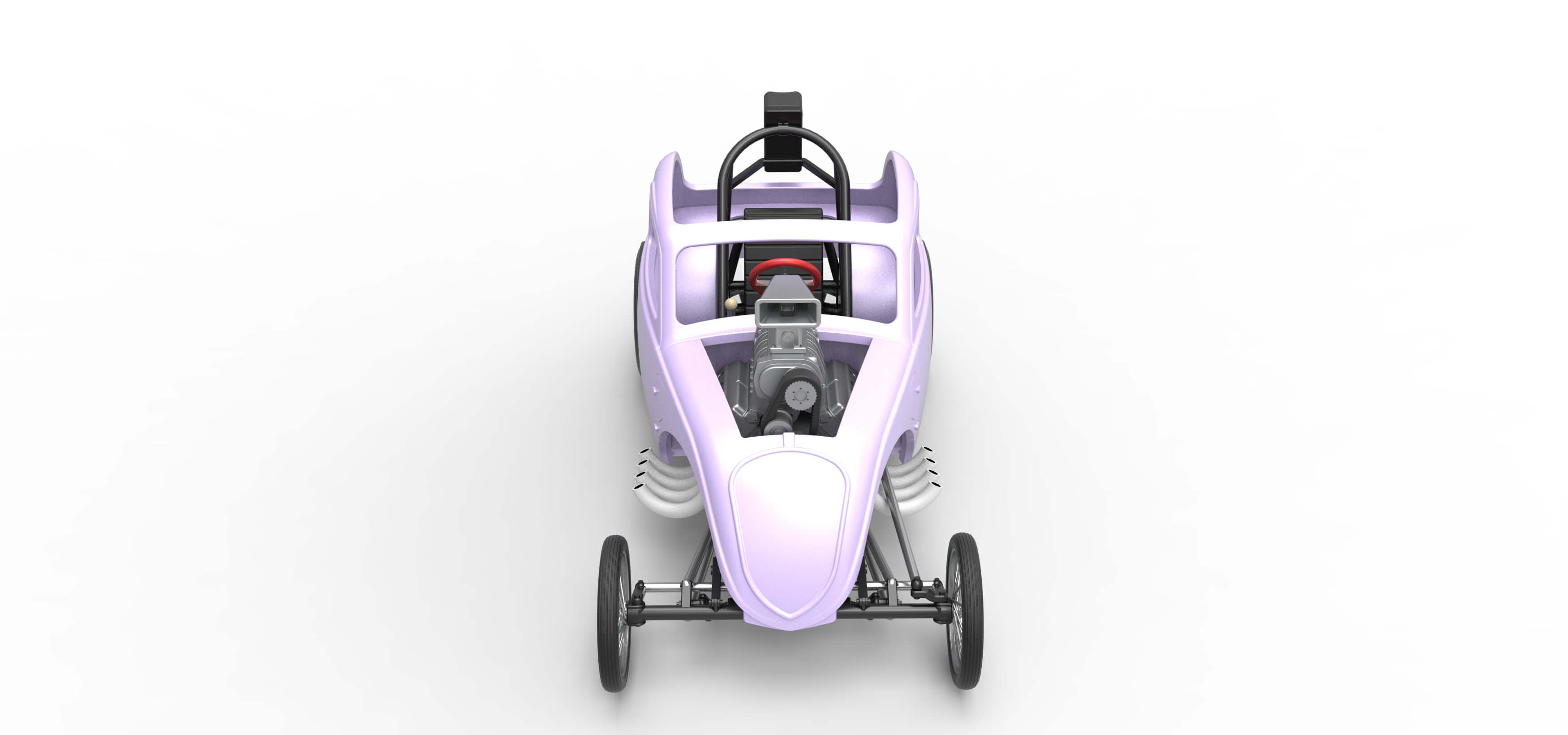Front Engine Old School Dragster With Shell V10 Scale 1:25 3D Model
