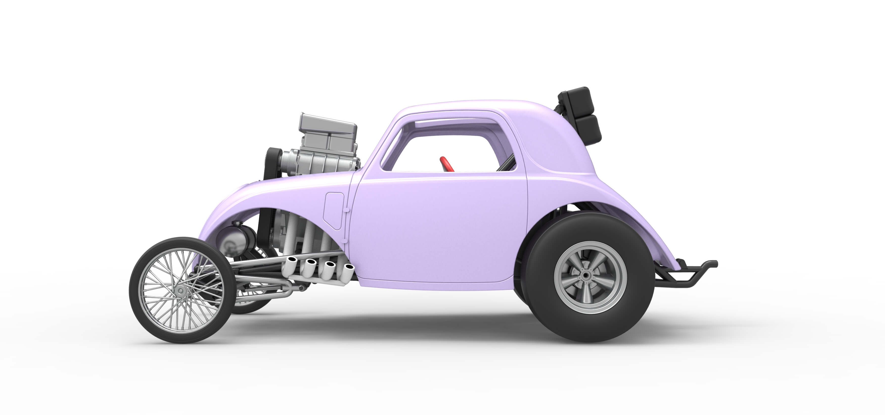 Front Engine Old School Dragster With Shell V10 Scale 1:25 3D Model