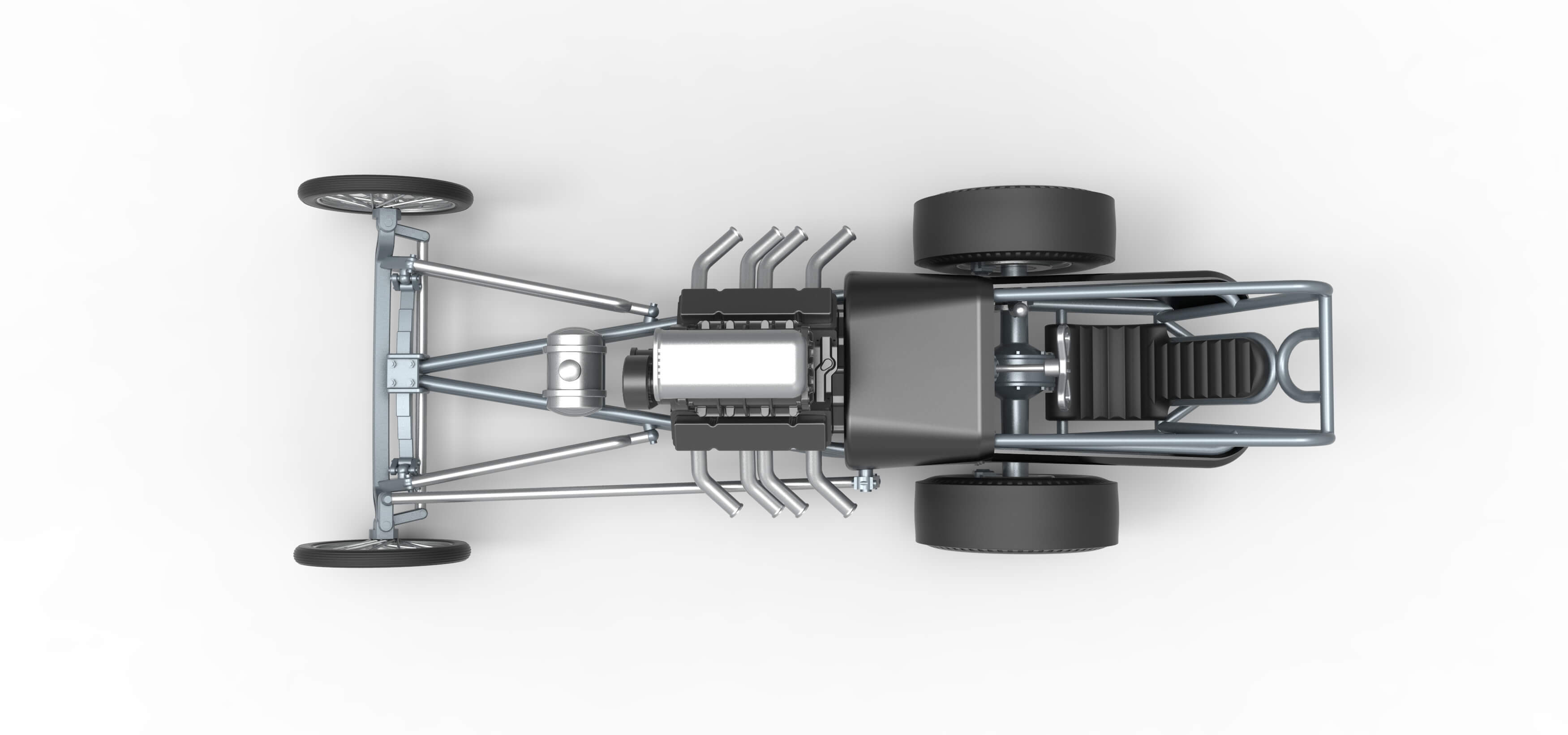 Front Engine Old School Dragster With V8 Scale 1:25 3D Model