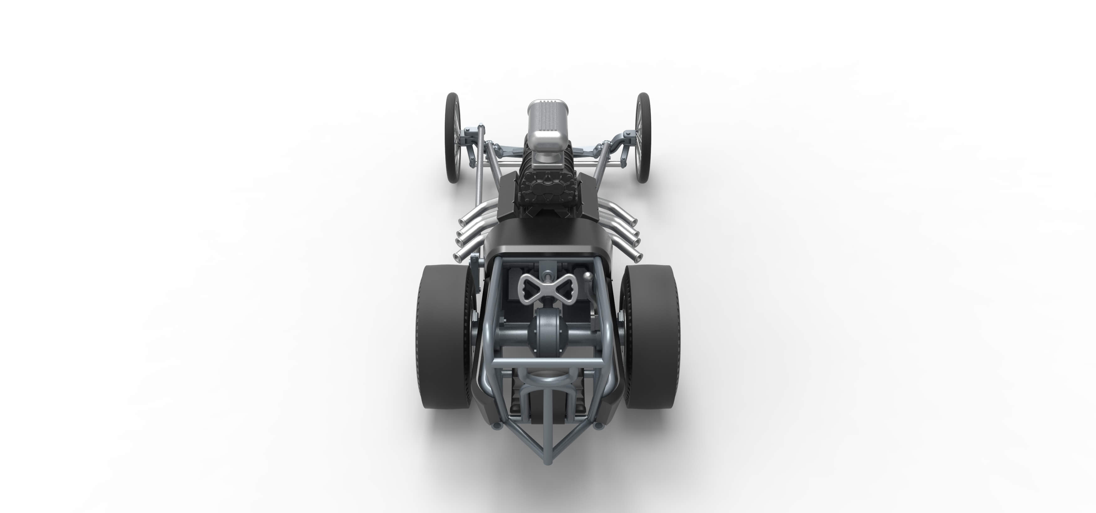 Front Engine Old School Dragster With V8 Scale 1:25 3D Model