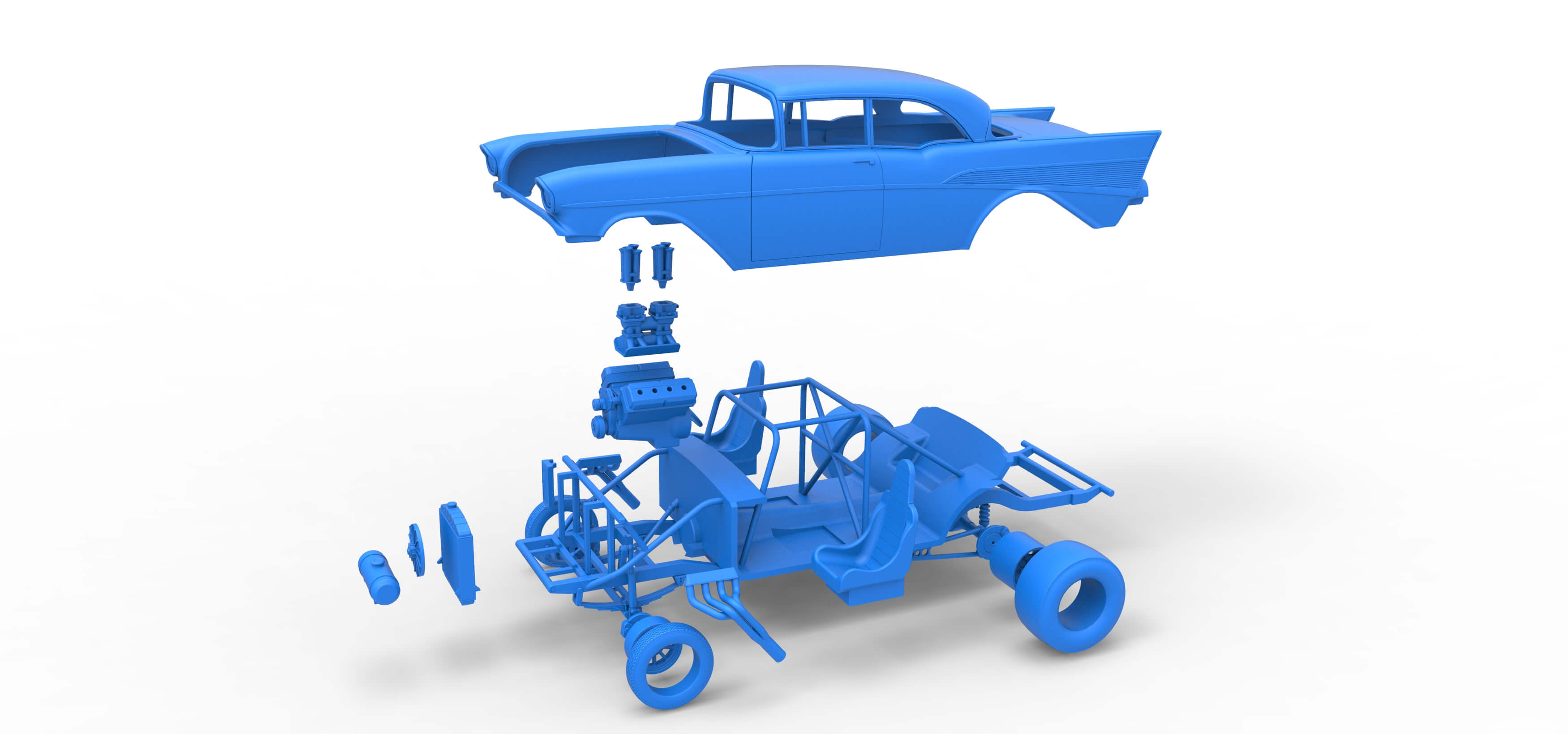 Gasser Version 2 Scale 1:25 3D Model 1957 Chevy