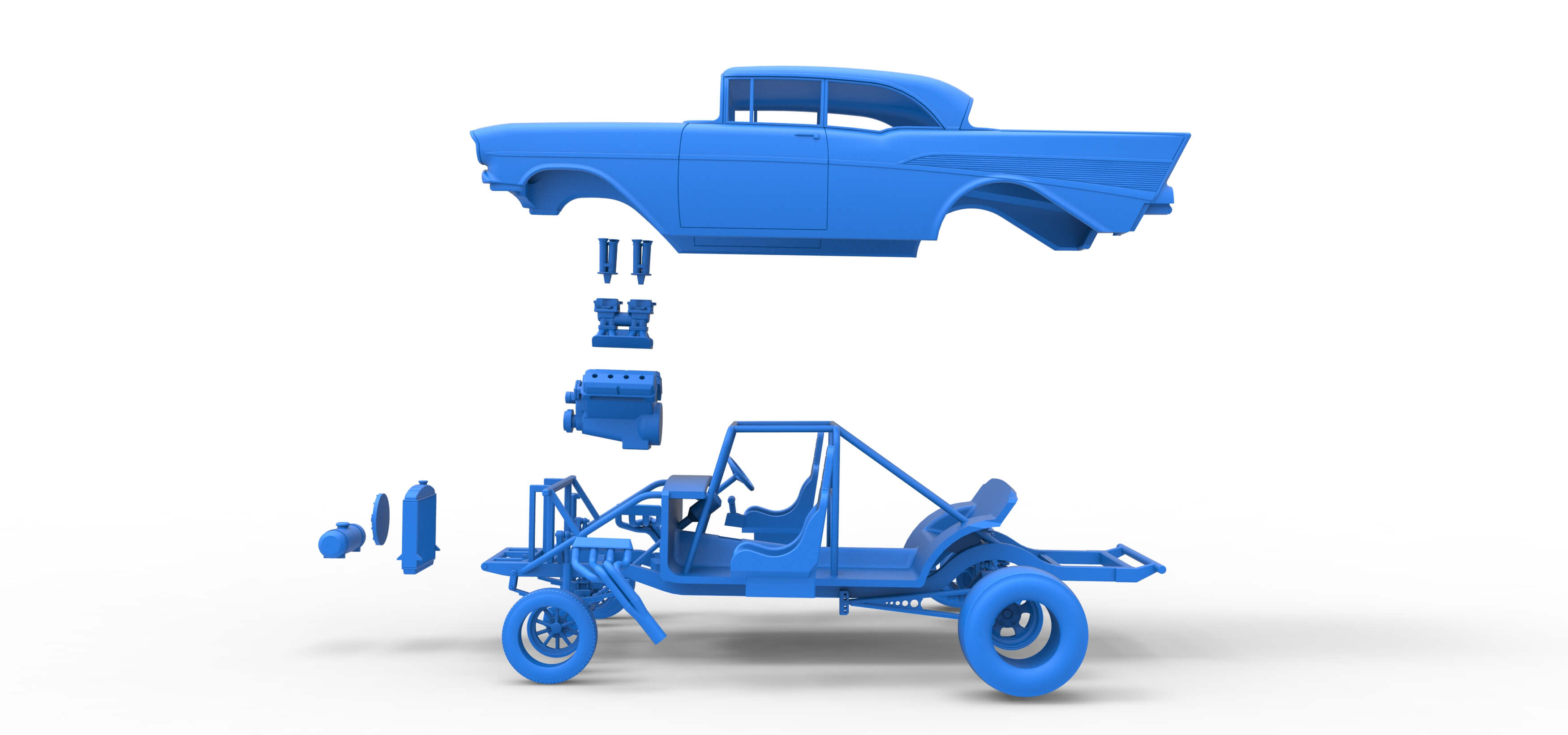 Gasser Version 2 Scale 1:25 3D Model 1957 Chevy