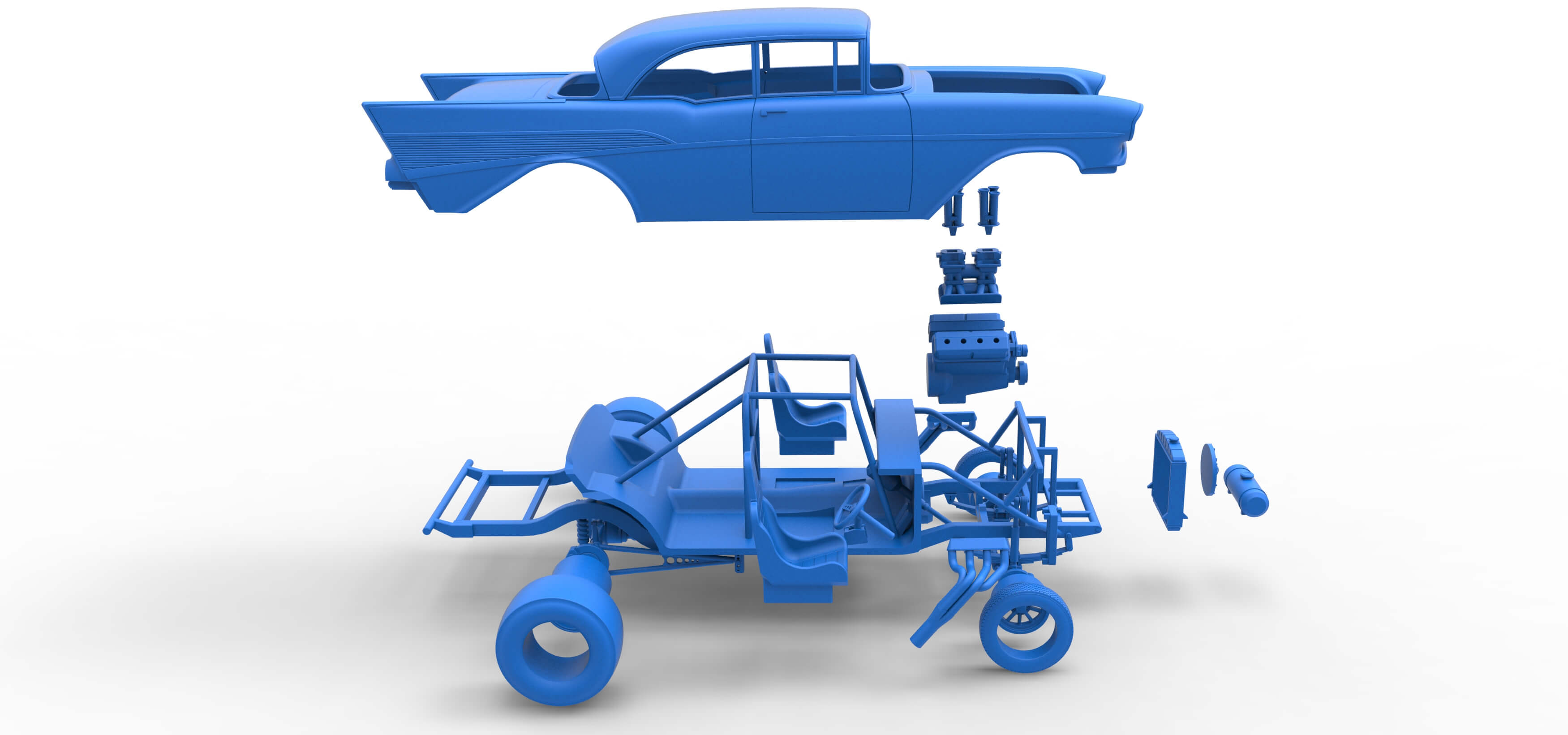 Gasser Version 2 Scale 1:25 3D Model 1957 Chevy